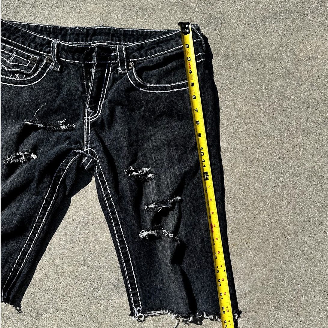 True Religion True Religion Billy Super T Jean Denim Cut Distress Shorts Size US 32 / EU 48 - 7 Thumbnail