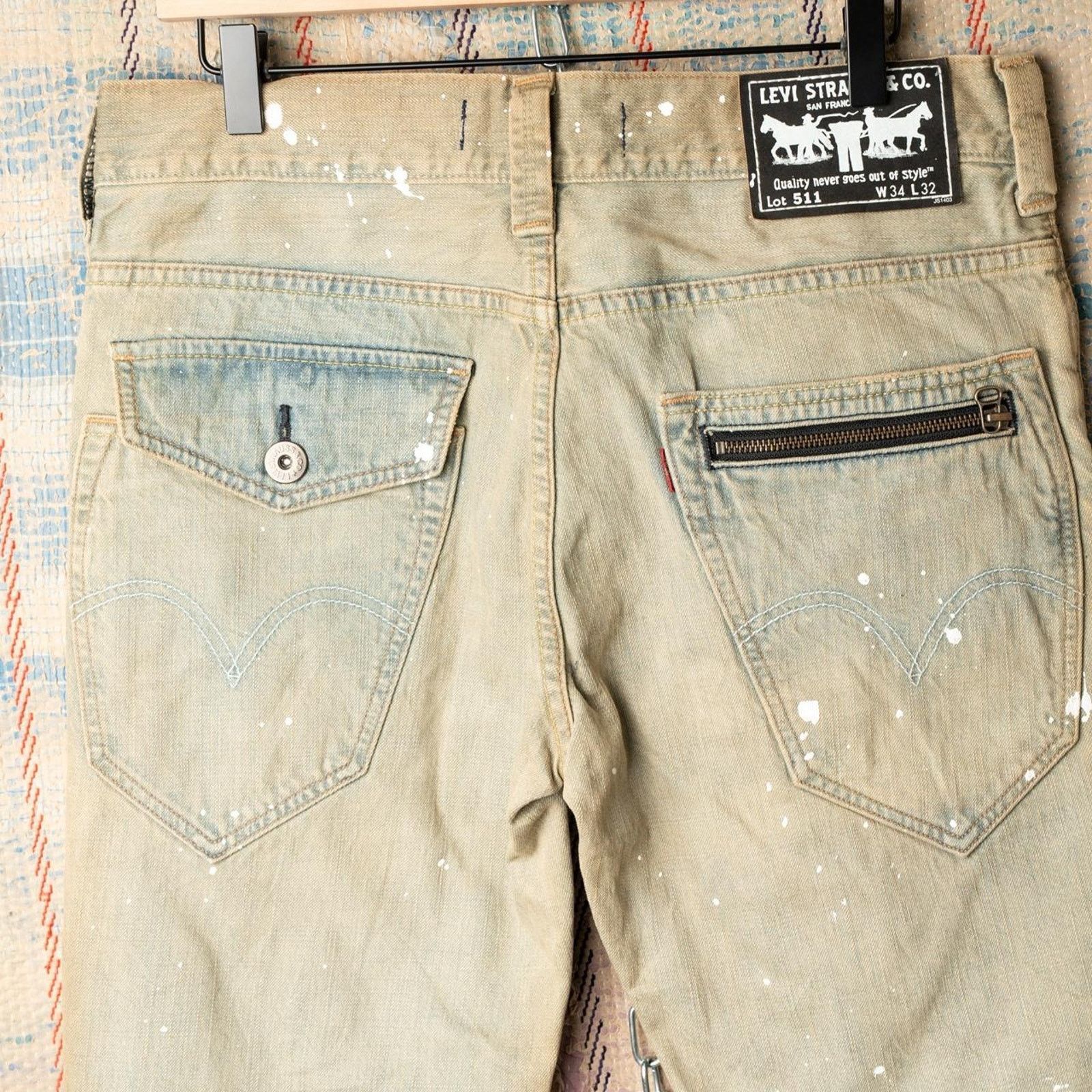 Levi's Custom levis 511 patchwork jeans 34 x 32 Size US 34 / EU 50 - 6 Thumbnail