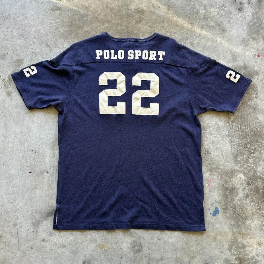 Polo Ralph Lauren Vintage Polo Sport Ralph Lauren #22 Football Inspired Tee Size US XXL / EU 58 / 5 - 5 Thumbnail