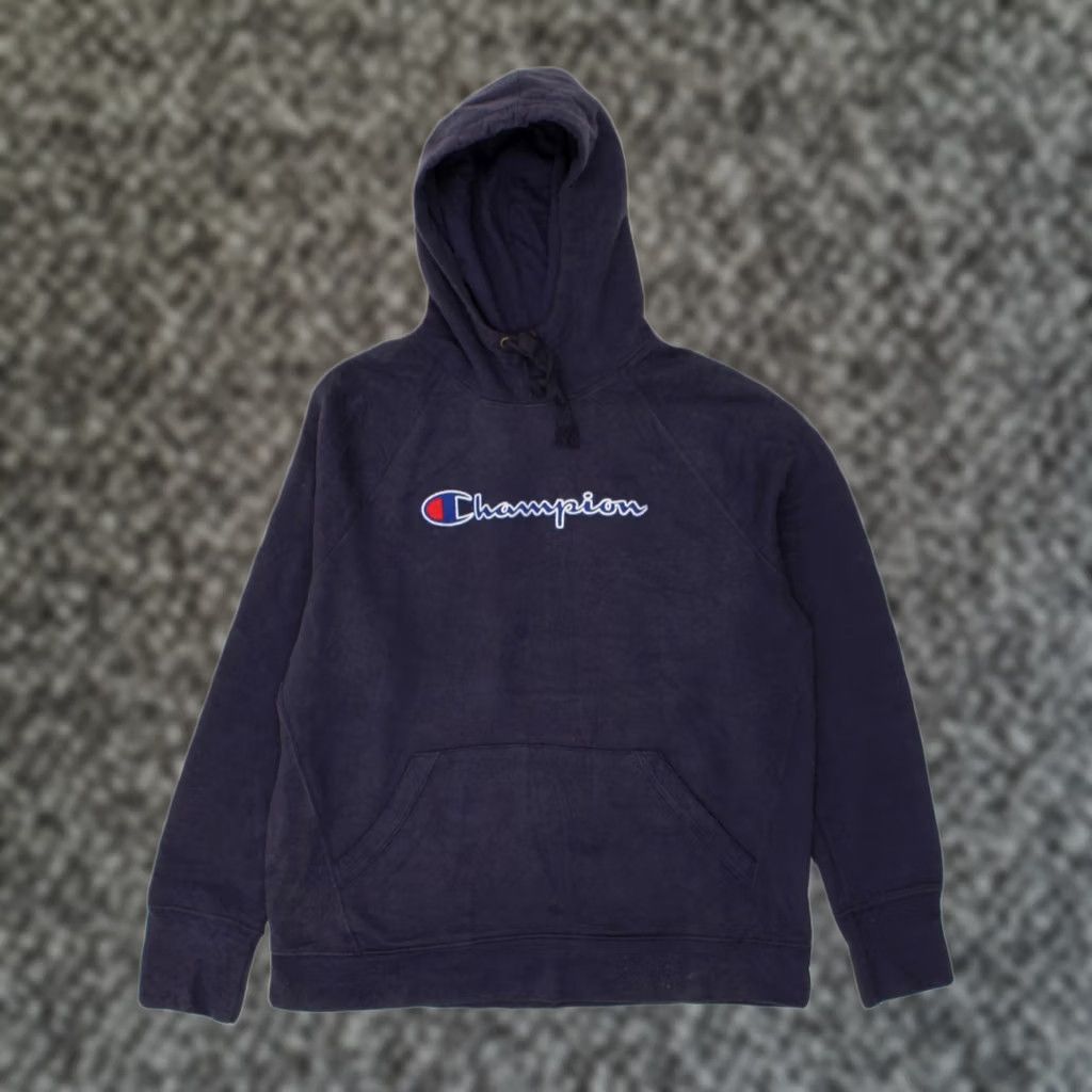 Champion VINTAGE CHAMPION Womens Hoodie Navy Blue Cotton Large L UK 16 Large CN15 Size L / US 10 / IT 46 - 1 Thumbnail