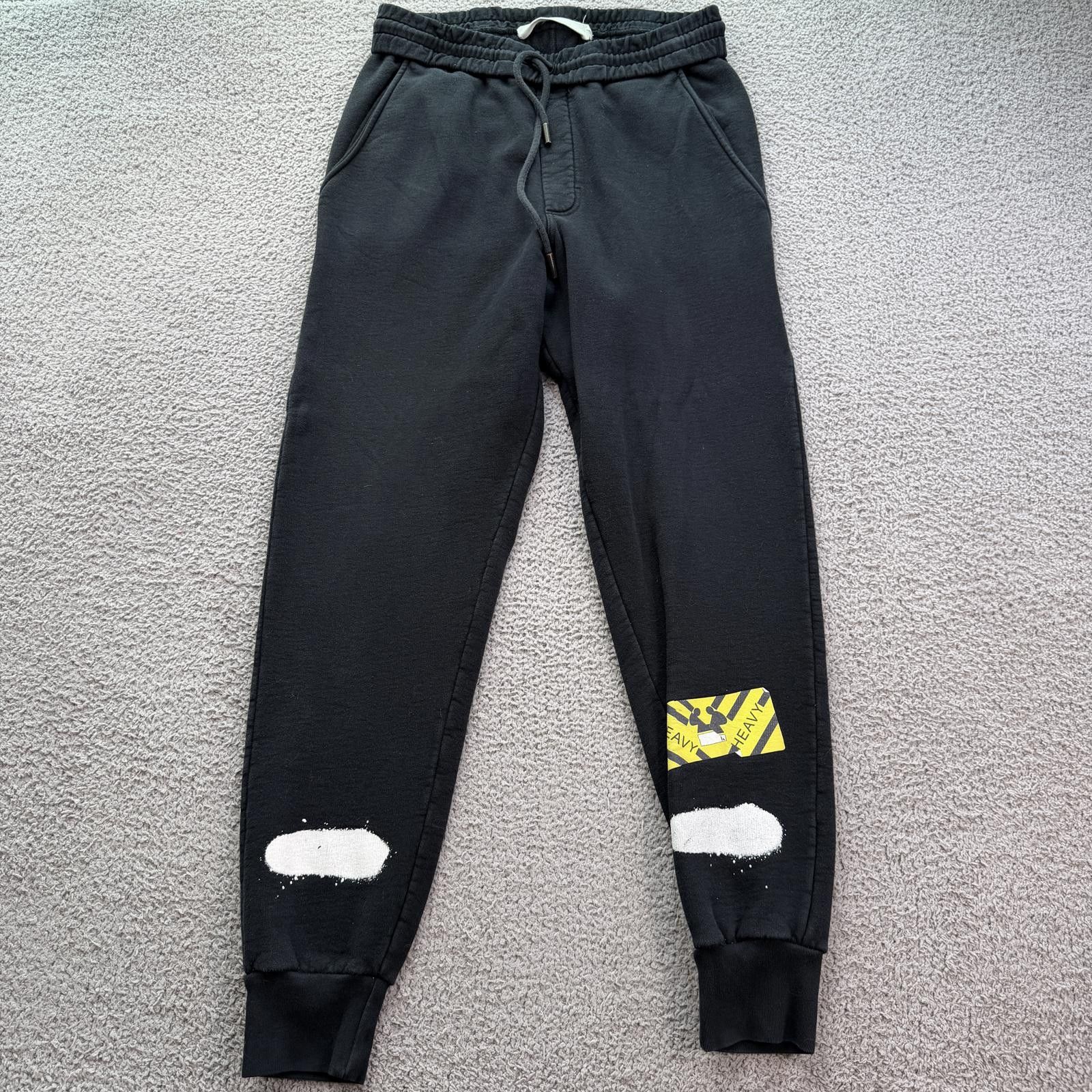 Off-White 2013 Off White Black Paint Sweatpants Joggers Virgil Abloh Size US 32 / EU 48 - 1 Thumbnail