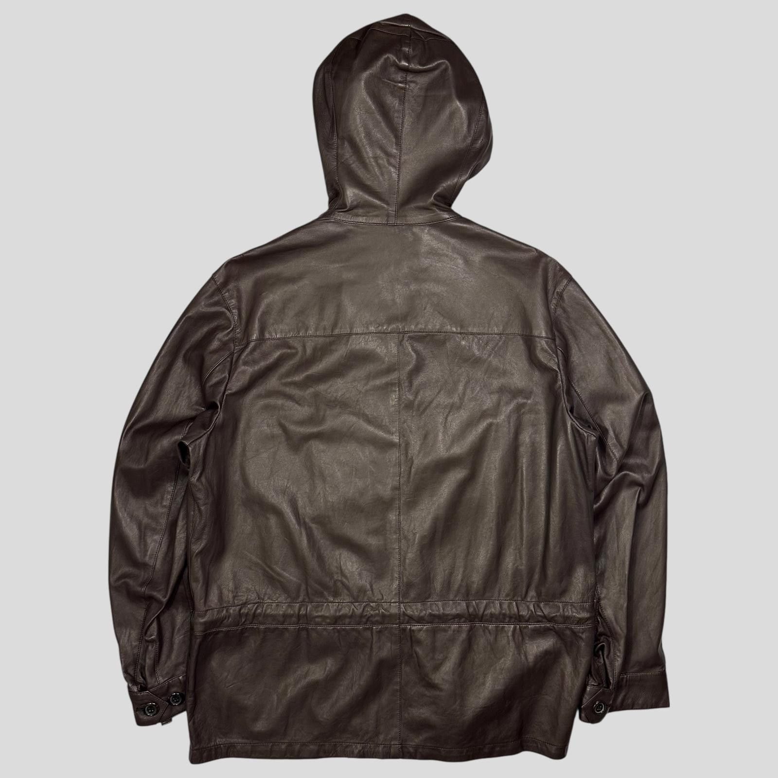 Prada Prada Milano 00’s Nappa Leather Stash Pocket Hooded Jacket L Size US L / EU 52-54 / 3 - 5 Thumbnail