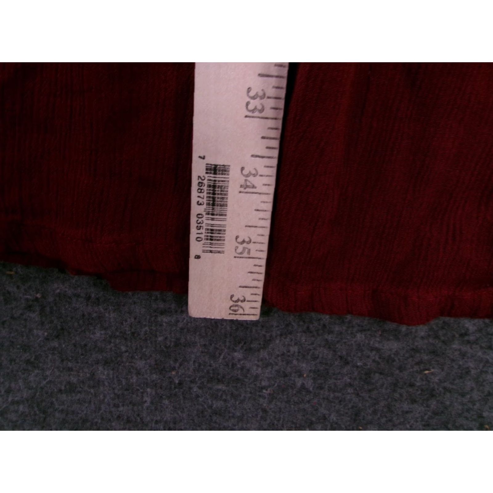 YOKE Simply Styled Dress Womens XL Burgundy Lace Yoke Long Sleeve Rayon Boho Flowy Size XL / US 12-14 / IT 48-50 - 5 Thumbnail