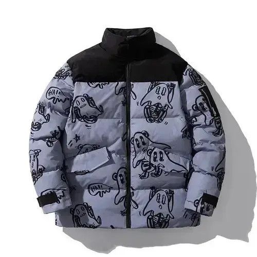 Other Patchwork Mural Print Down Jacket Harajuku Oversized Coat Size US L / EU 52-54 / 3 - 4 Thumbnail
