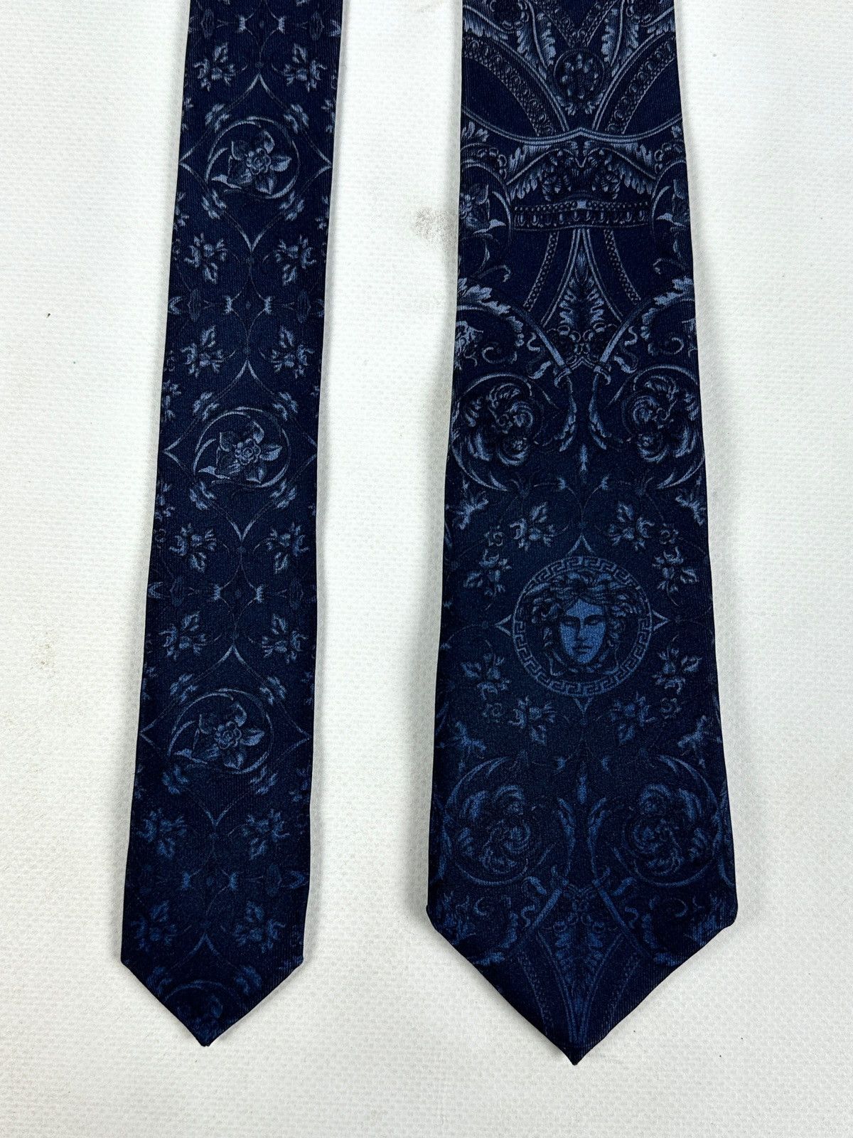 Versace Medusa Head Silk Navy Blue Tie