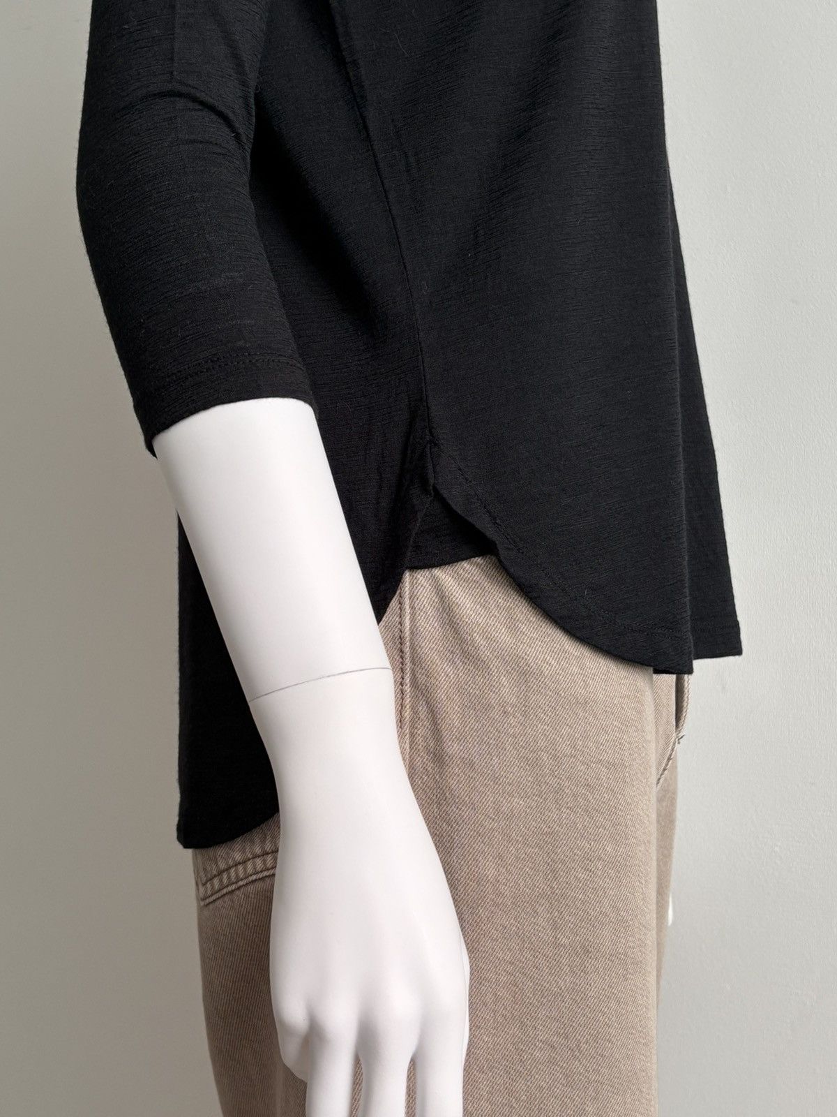 Sandro Sandro Womens Top 3/4 Sleeve Blouse Black Wool Size 2 M Size M / US 6-8 / IT 42-44 - 6 Thumbnail