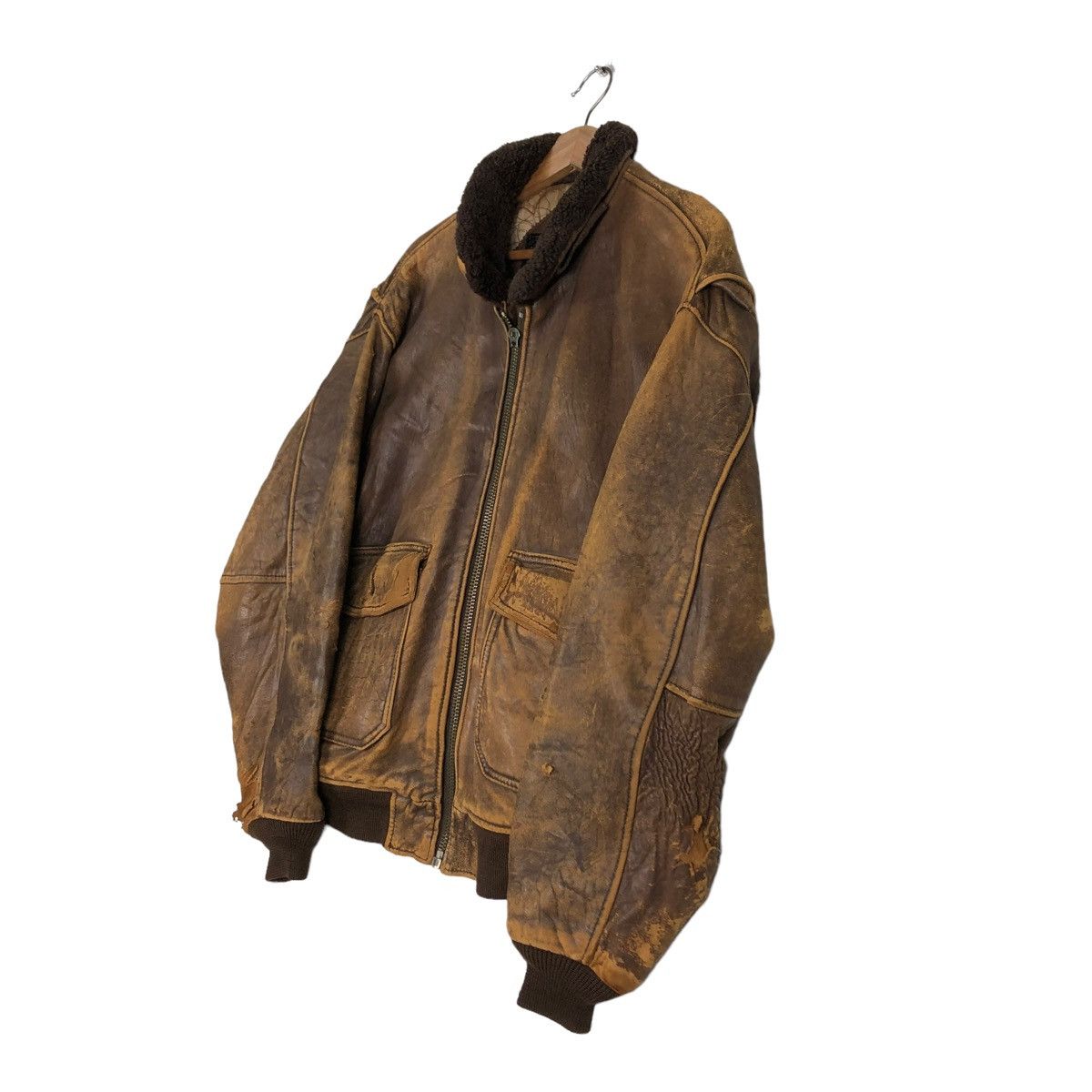 Toyo Enterprises 🔥VINTAGE FLY BOMBER LEATHER JACKET MILITARY BUZZ RICKSONS Size US L / EU 52-54 / 3 - 2 Thumbnail