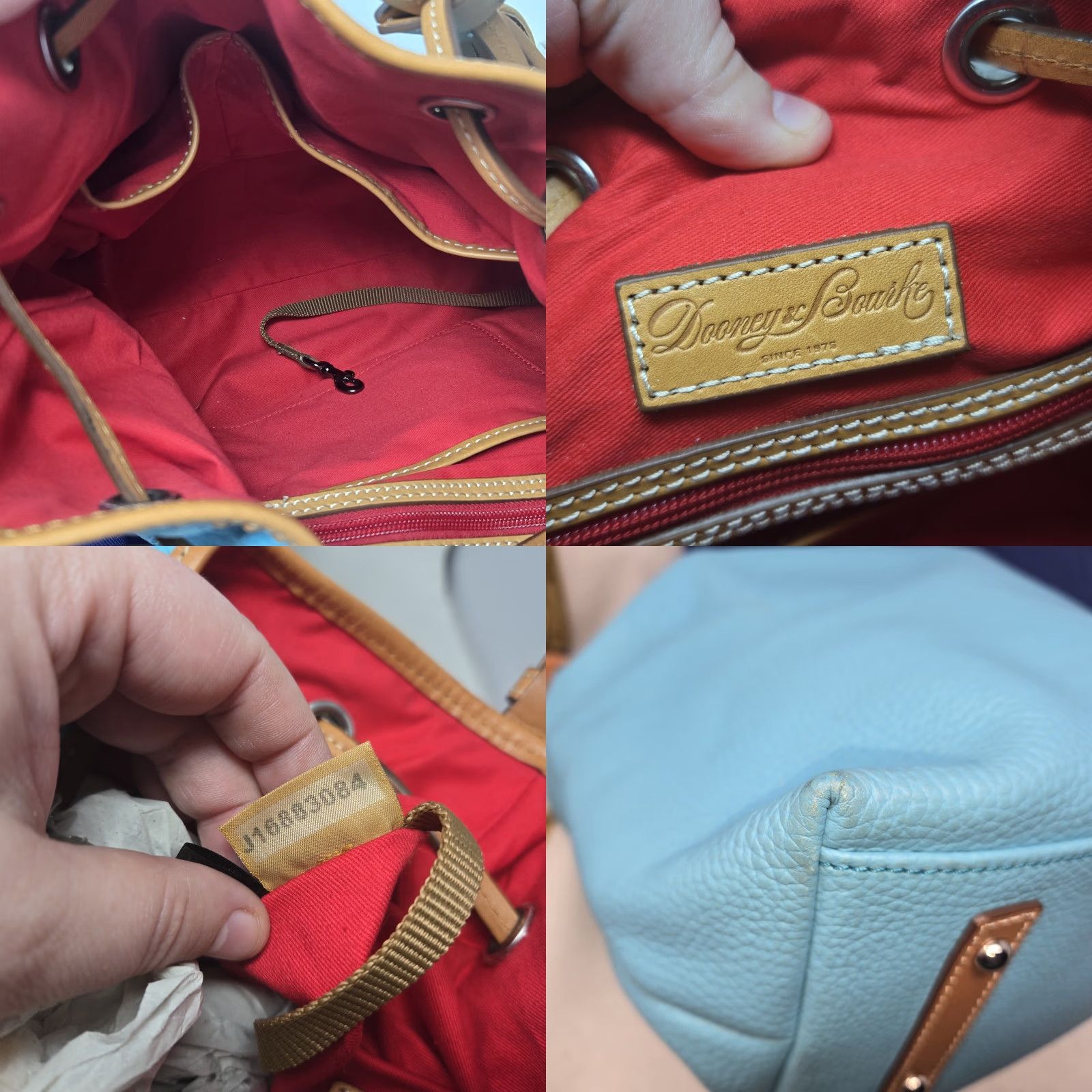 Dooney & Bourke Dooney & Bourke All Weather Leather Drawstring Bucket Bag Turquoise Dust Bag Turquoise Pebble Grain Leather Bucket & Drawstring Bag Womens Size ONE SIZE - 9 Thumbnail