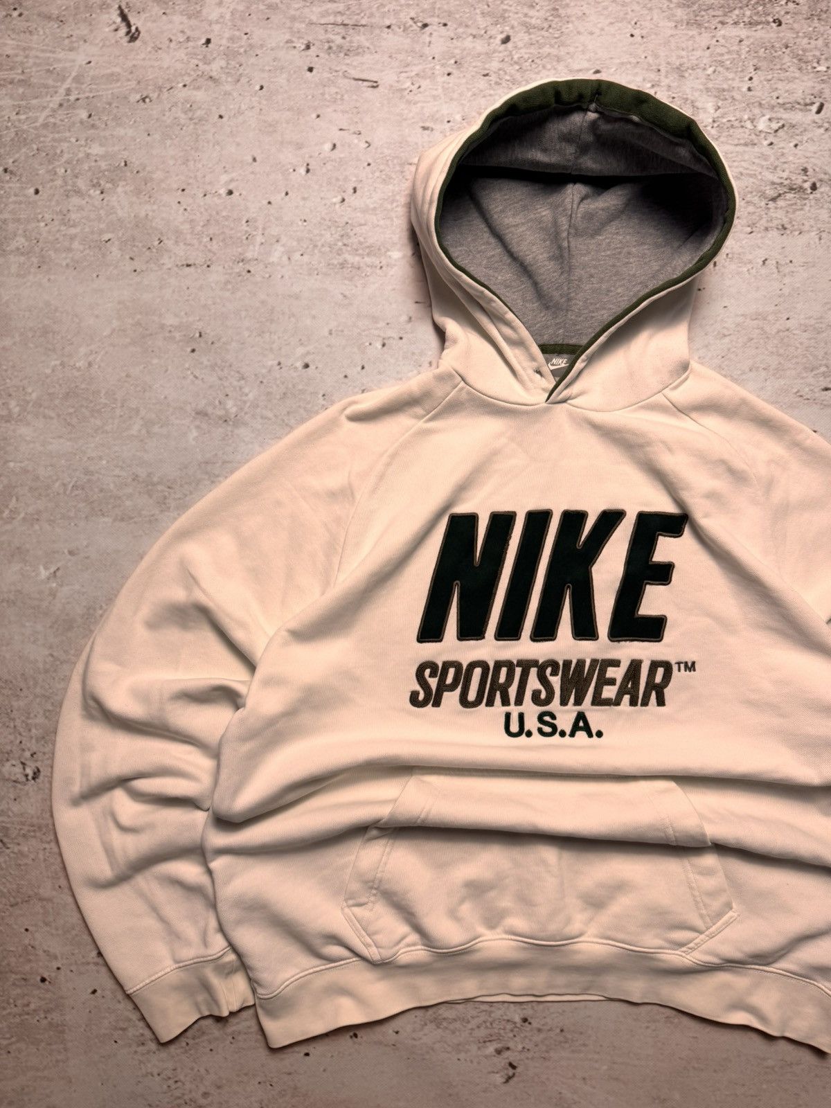 Nike × Vintage NIKE VINTAGE CENTER LOGO OVERSIZE BOXY HOODIE Size US XL / EU 56 / 4 - 2 Thumbnail
