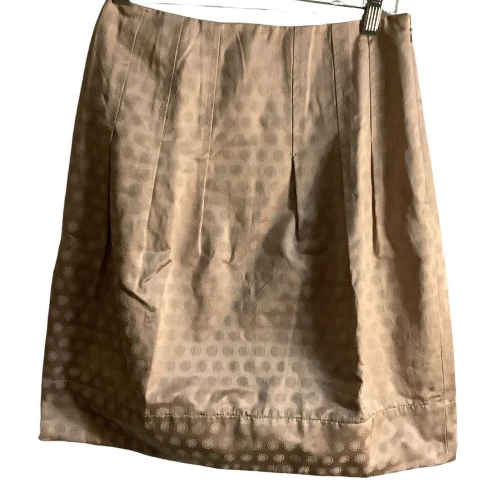 The Unbranded Brand Elevenses Polka Dot A-Line Skirt Neutral Cotton Blend Size 0 Size 25" / US 0 / IT 36 - 2 Thumbnail