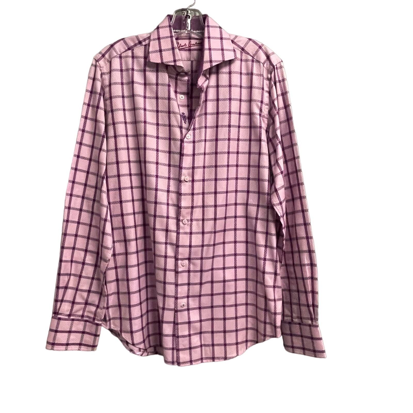 Robert Graham Robert Graham Button Down Flip Cuffs Sz Medium Purple Plaid Size US M / EU 48-50 / 2 - 2 Thumbnail
