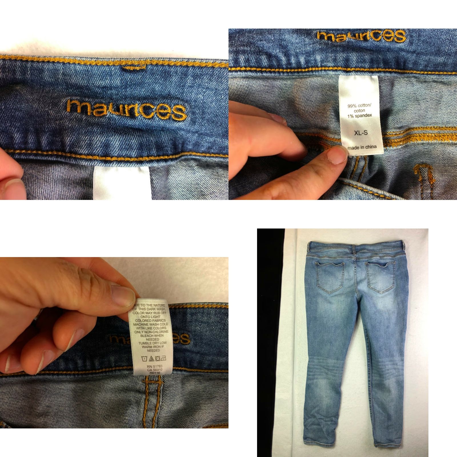 Vintage Maurices Distressed Straight Leg Jeans Womens Size XL-S 33x27 Blue Denim Regular Fit Vintage No Size 40" / US 18 - 8 Thumbnail