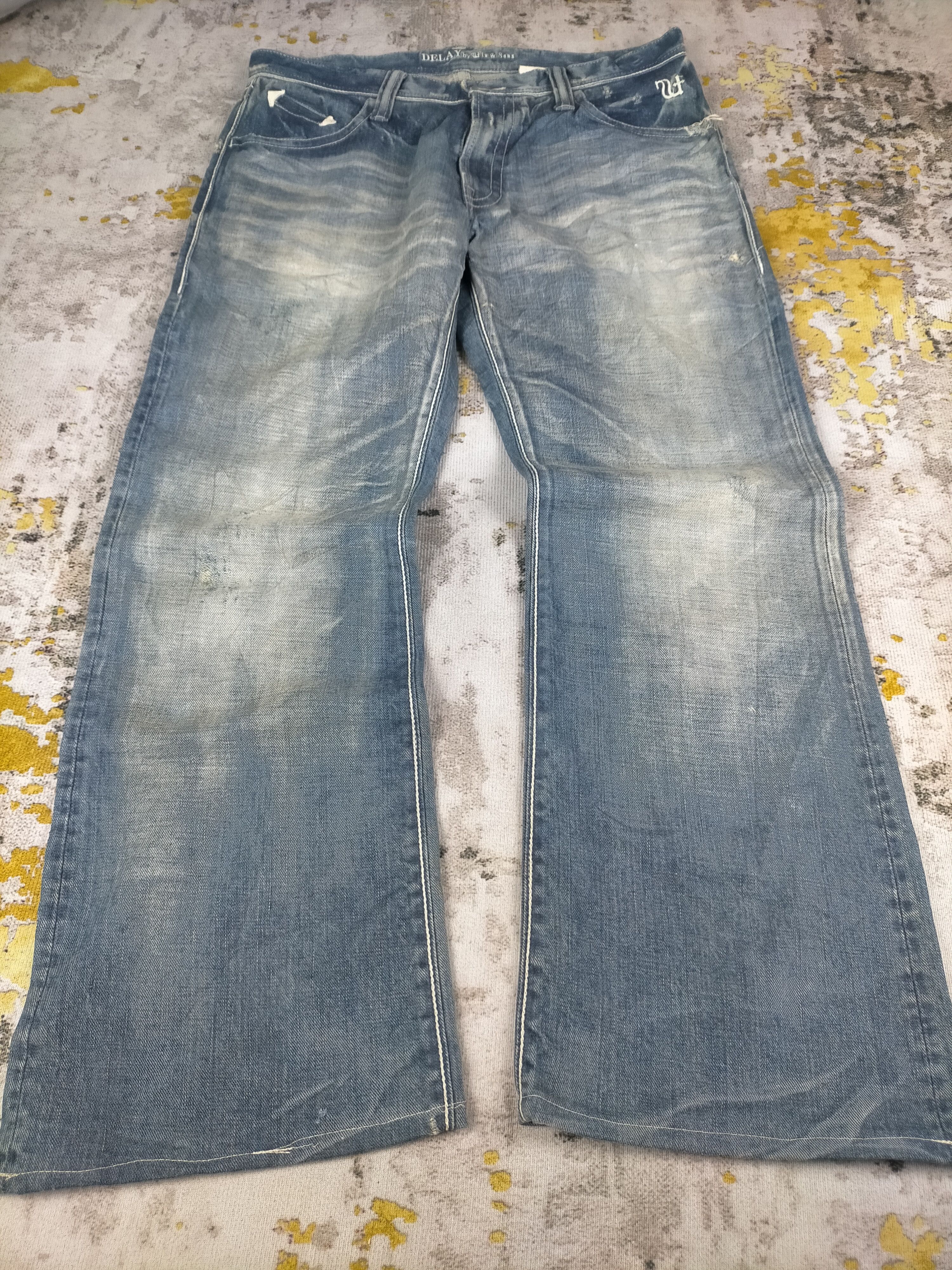 If Six Was Nine 🔥 90s Flared Delay By Fin & Sons Mudwash Jeans Size US 33 - 2 Thumbnail