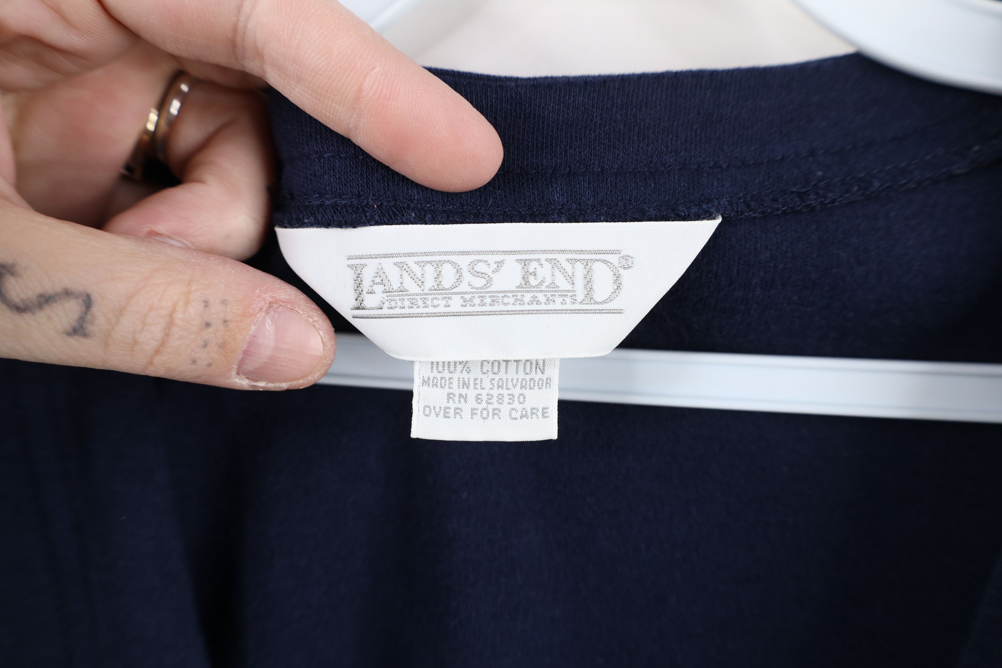 Lands' End × Vintage Vintage 90s Lands End Distressed Ribbed Cardigan Sweater Size L / US 10 / IT 46 - 9 Thumbnail
