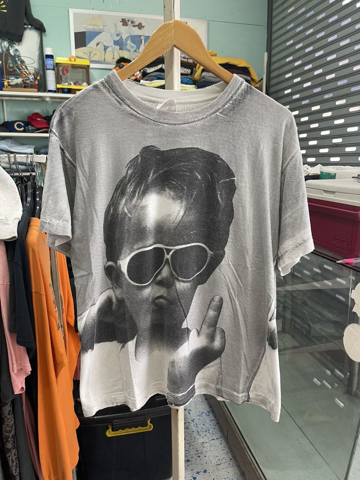 VINTAGE GRUNGE ICON | Rare "Middle Finger Kid" 90s T-Shirt