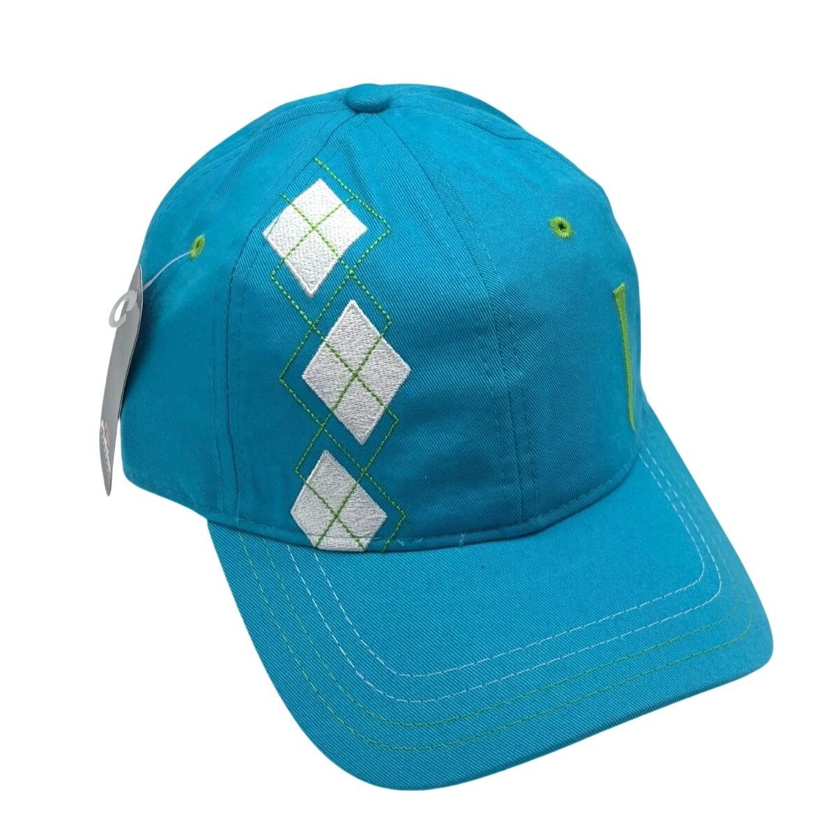 Other Pukka Argyl-Embroidered Golf Cap, Cotton Twill, Turquoise, Size ONE SIZE - 1 Thumbnail