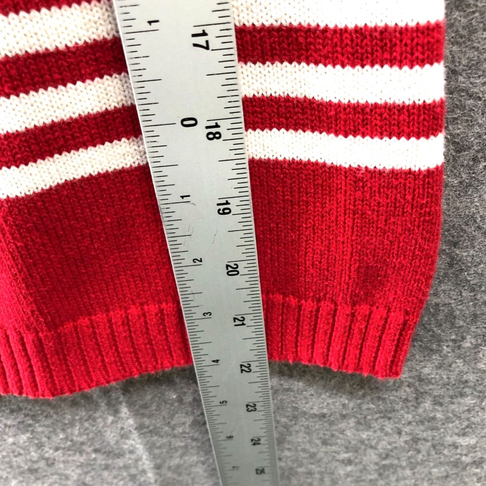 Talbots VINTAGE Talbots Boat Neck Sweater Womens MP Red Striped Nautical Sailor Anchor Pullover Knit Shirt Size M / US 6-8 / IT 42-44 - 7 Thumbnail