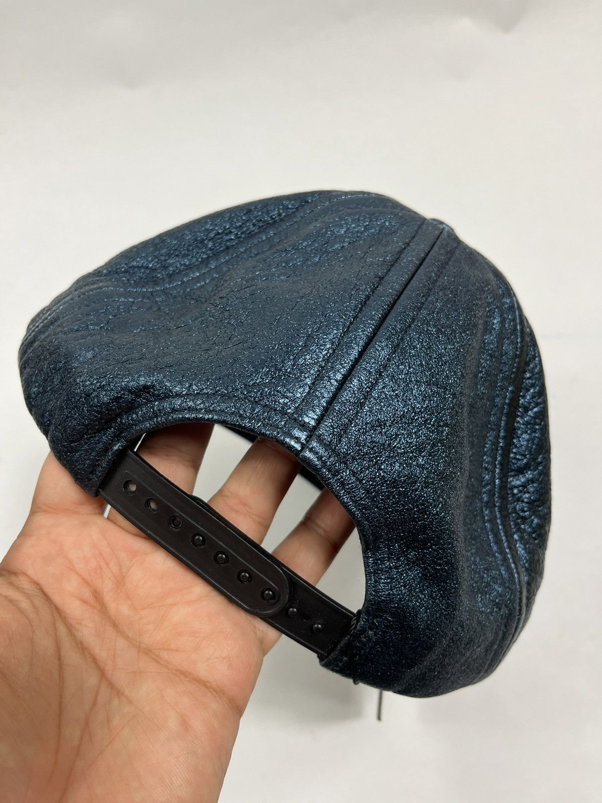 Cast Of Vices Metallic Blue Leather Cap Size ONE SIZE - 3 Thumbnail