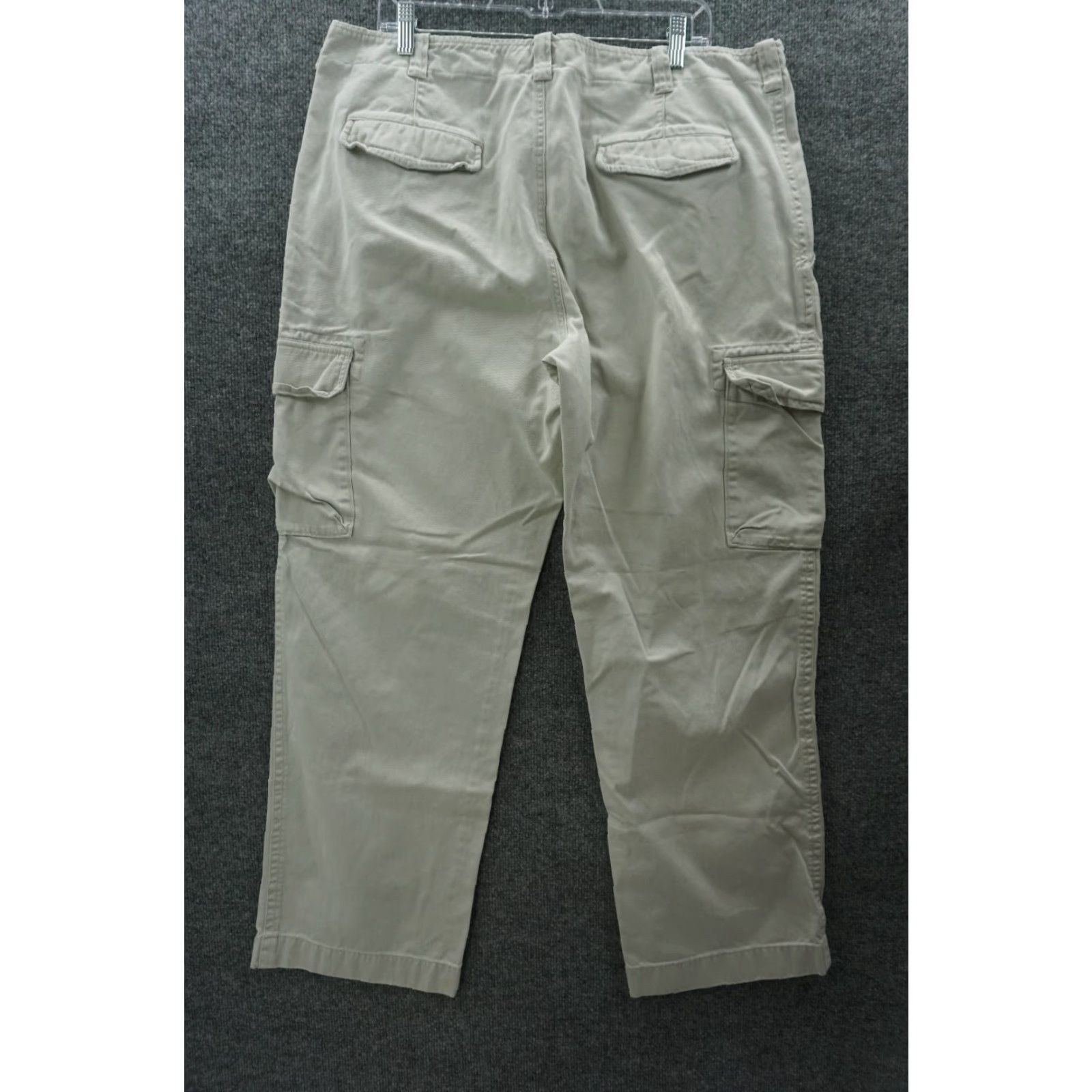 Cargo Pants Mens Beige 38x32 Wide Leg Button Fly 90s Classic