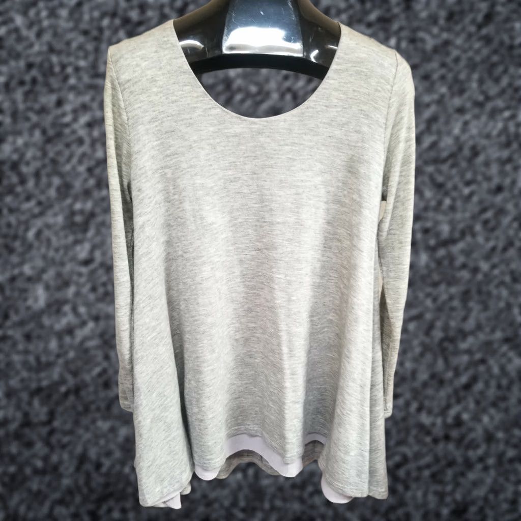 Vintage Umgee Womens Tunic Dress Top Long Sleeves Layered Pullover Gray Size Large Size L / US 10 / IT 46 - 1 Thumbnail
