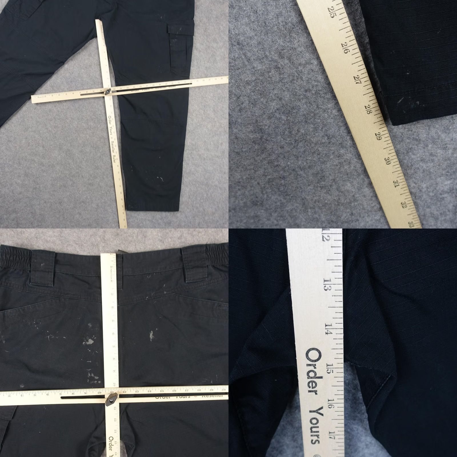 Vintage CQR Cargo Pants Mens 35x29 Black Tactical Workwear Elastic Waist Pockets Utility Pants Straight 29in Inseam Mens Regular Size US 35 - 10 Thumbnail