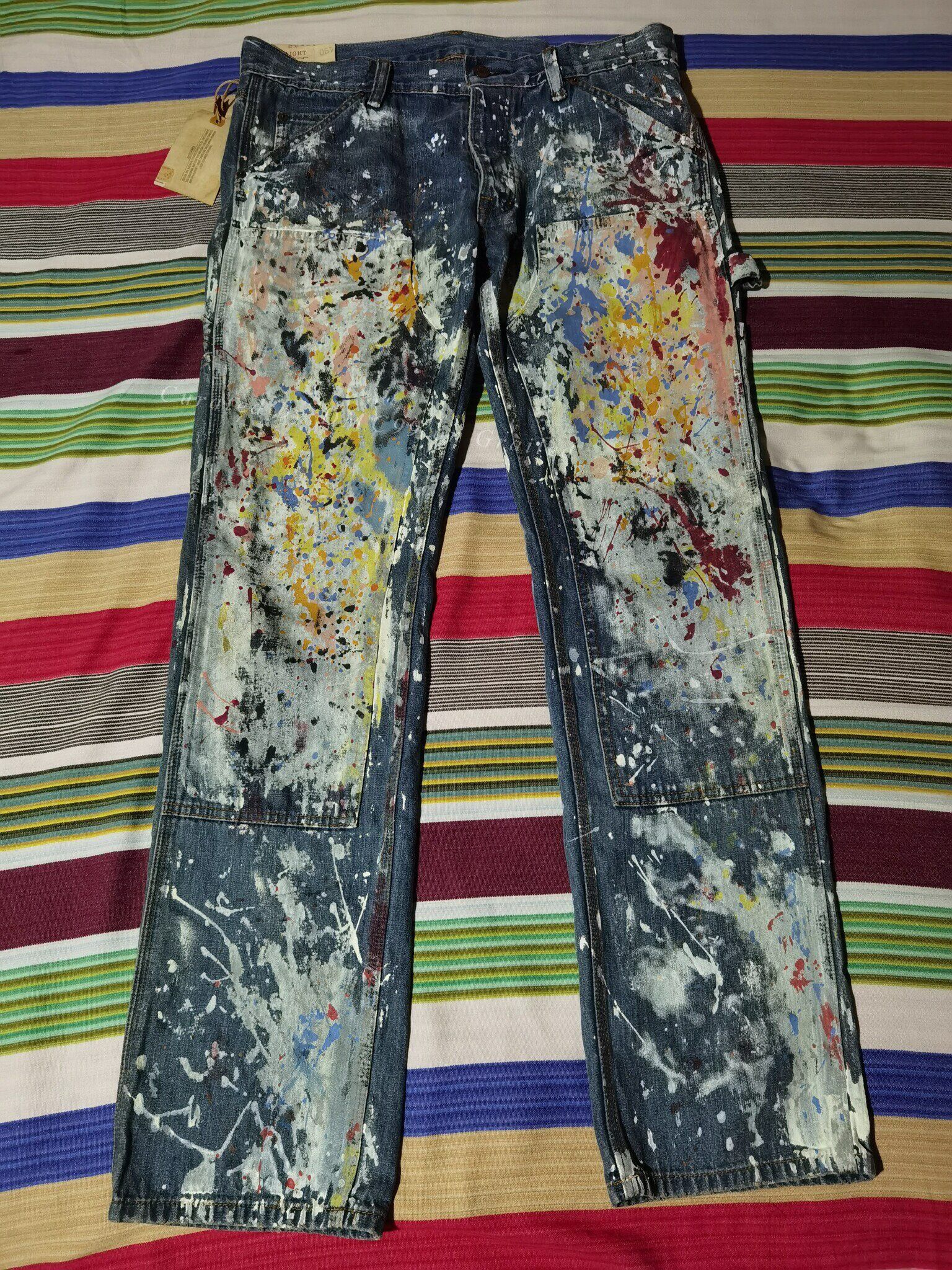 RRL Ralph Lauren Ralph Lauren Denim Paint Splatter Work Pants Size US 30 / EU 46 - 1 Thumbnail