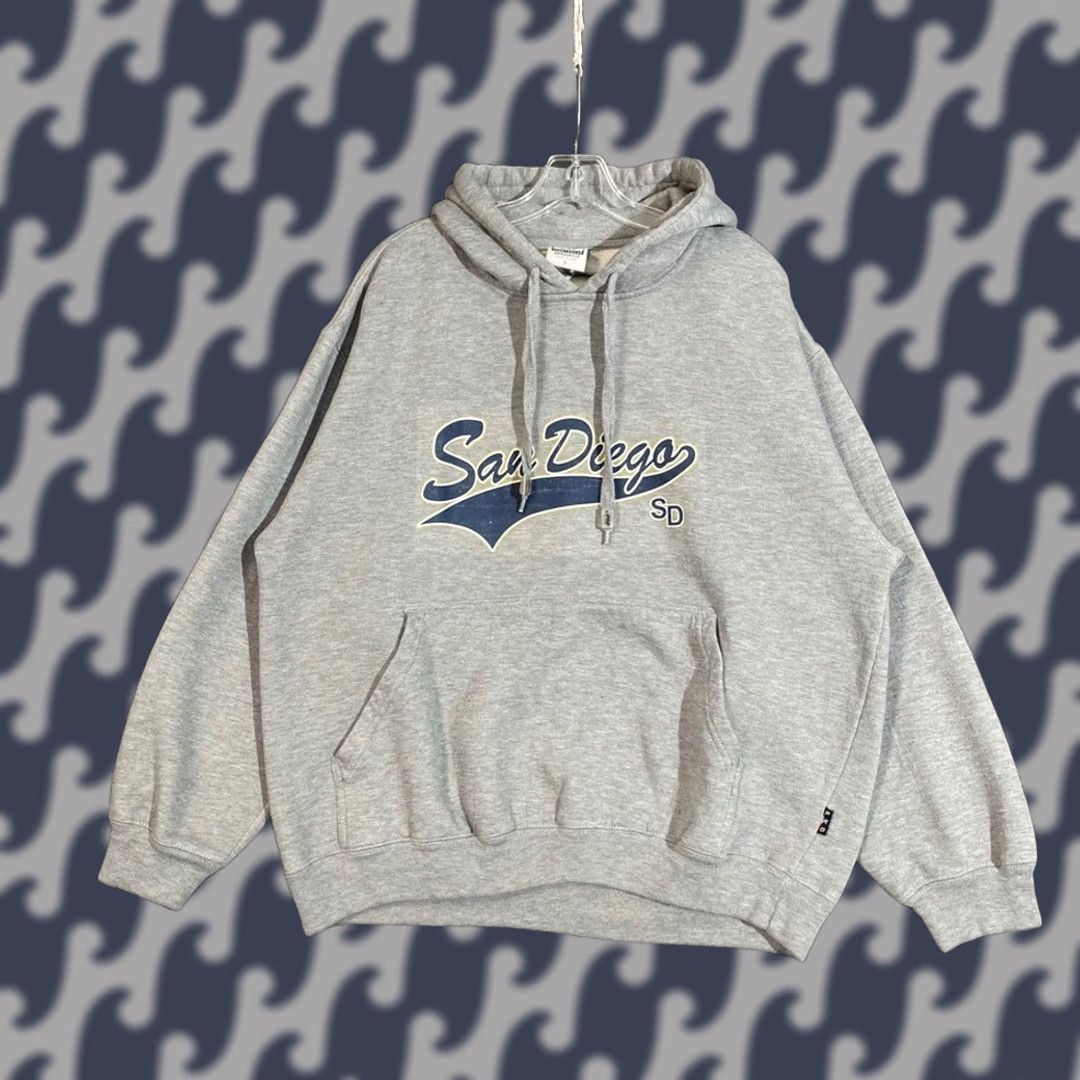 Vintage 21 Pro USA San Diego Gray Hoodie Pullover Sweatshirt Men L Drawstring Pullover Sweater Size US L / EU 52-54 / 3 - 1 Thumbnail