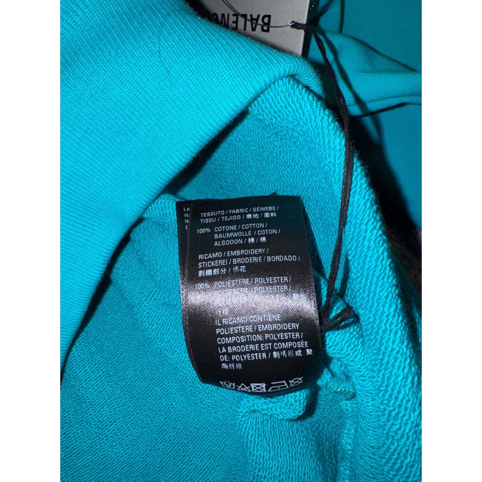 Balenciaga Balenciaga Logo Oversized Turquoise Blue Hoodie Cotton Large Size US L / EU 52-54 / 3 - 12 Thumbnail