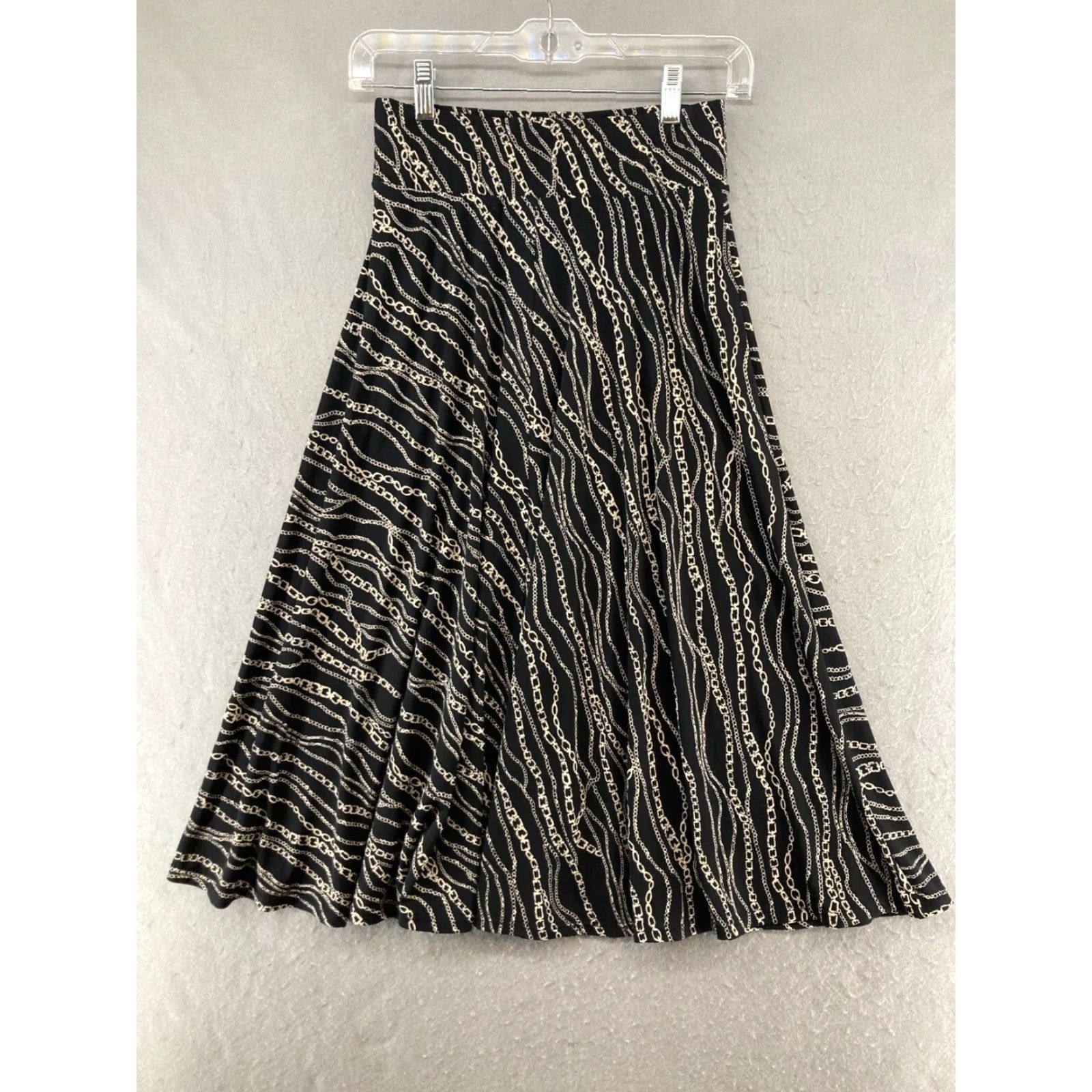 Worthington Worthington Womens Skirt Maxi Small Black Chain Pattern Size 28" / US 6 / IT 42 - 5 Thumbnail