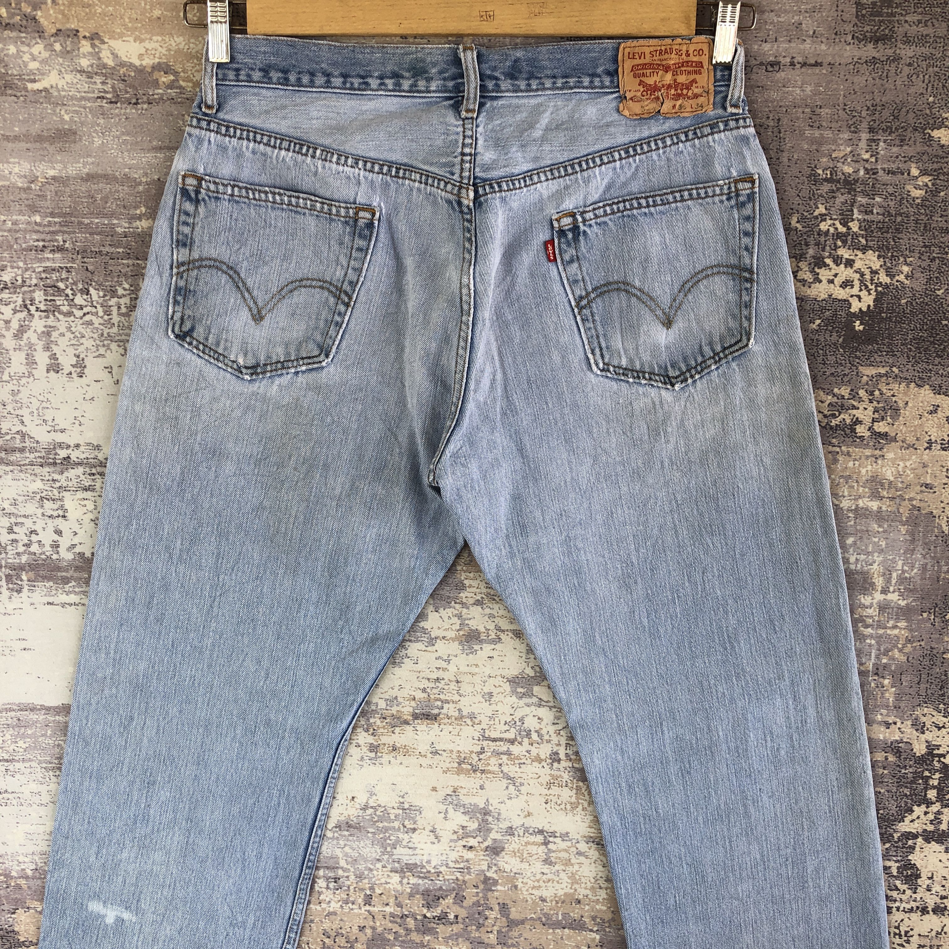 Levi's Vintage Levis 505 Sun Faded Jeans Levi's Light Wash Denim Size US 32 / EU 48 - 4 Thumbnail