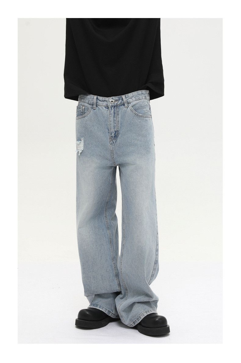 Japanese Brand × Jean Japanese retro distressed loose casual wide-leg jeans Size US 32 / EU 48 - 4 Thumbnail