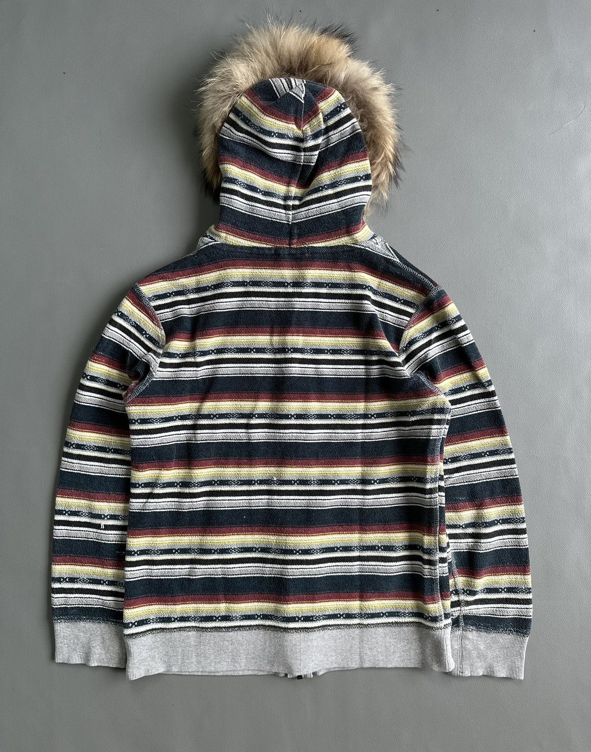 Hysteric Glamour DISTRESSED SORRIDERE STRIPED COLOUR FUR ZIP HOODIE LGB STYLE Size US M / EU 48-50 / 2 - 6 Thumbnail