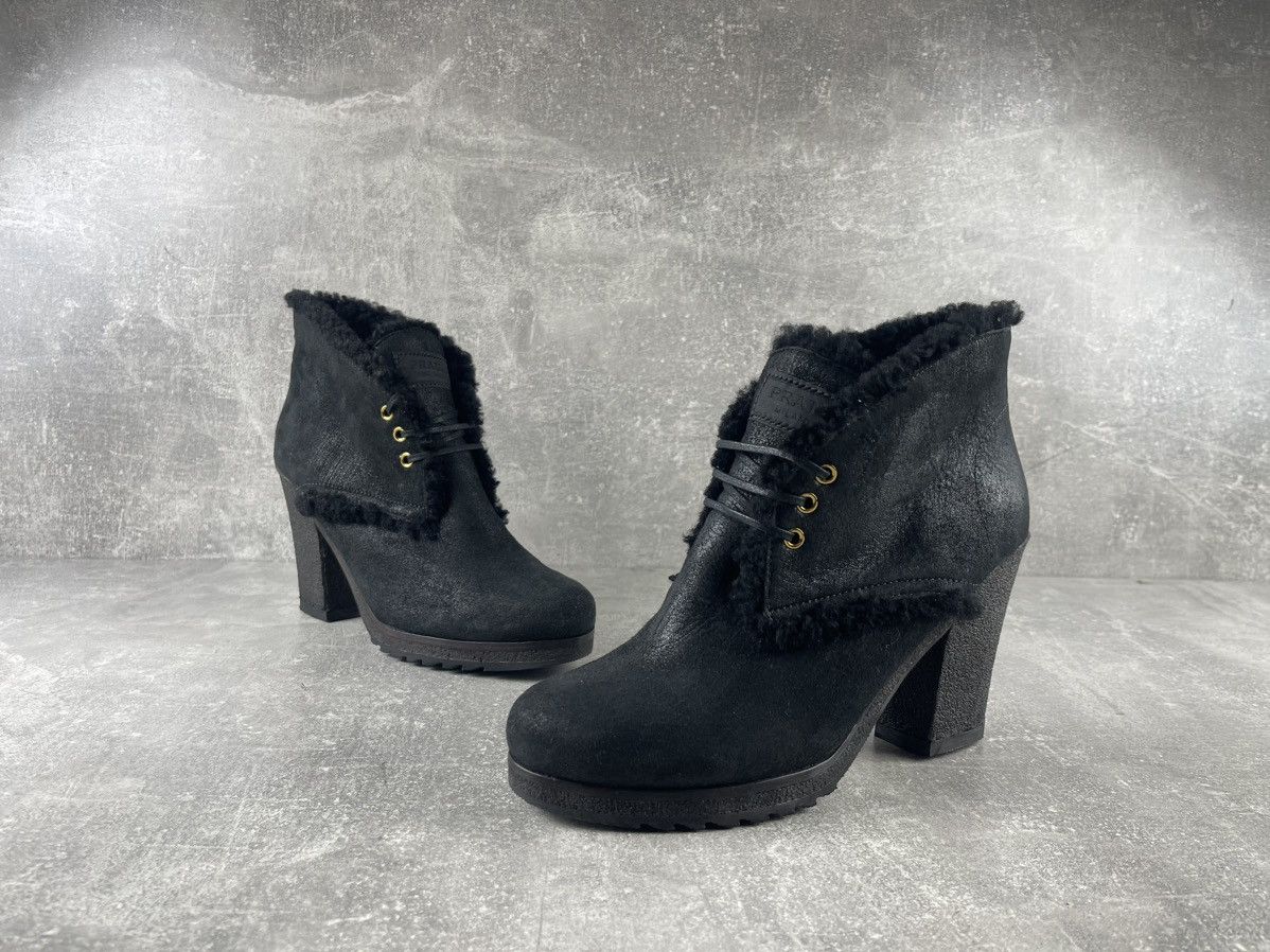 Prada Prada Vintage Shearling Ankle Boots Black Leather Size 40 Size US 10 / IT 40 - 5 Thumbnail