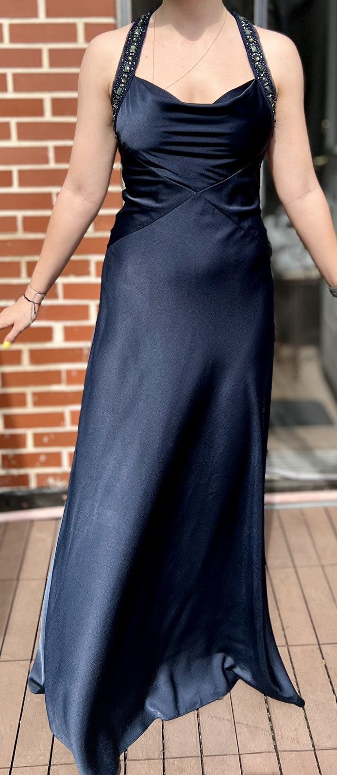 Bcbgmaxazria BCBG Maxazria Dress Womens Size 0 Navy Jewel Embellished |  Grailed