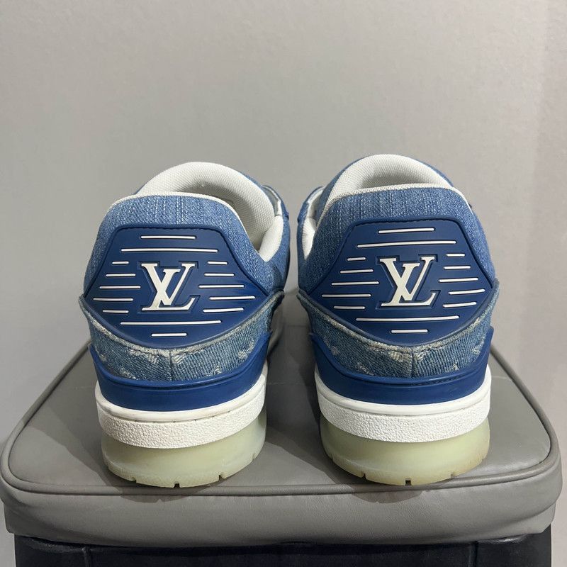 Louis Vuitton Louis Vuitton Blue Denim Low-Top Sneakers -2508 Size US 9.5 / EU 42-43 - 3 Thumbnail