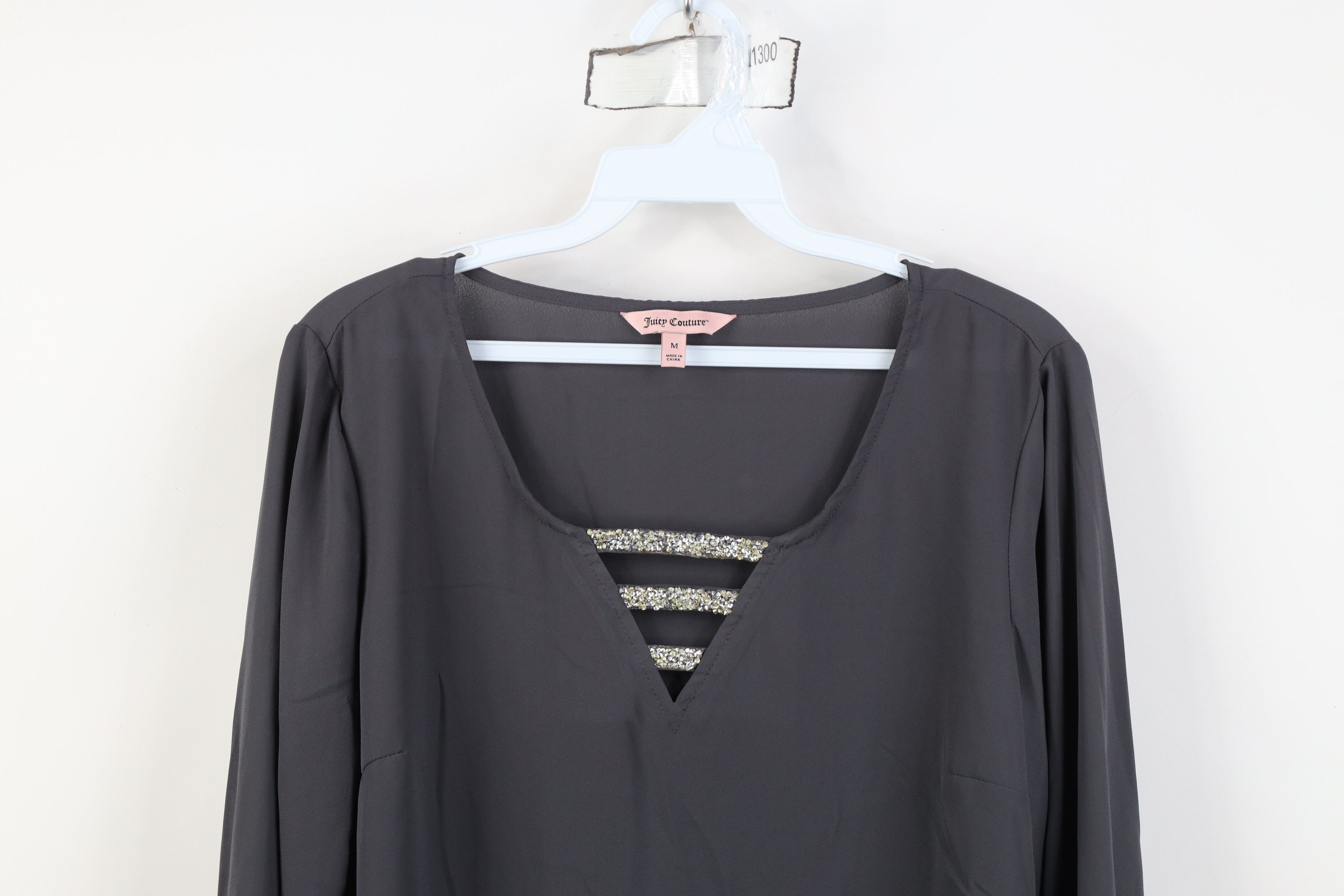 Juicy Couture Vintage Y2K Juicy Couture Bling Stone Blouse Shirt Top Size M / US 6-8 / IT 42-44 - 2 Thumbnail