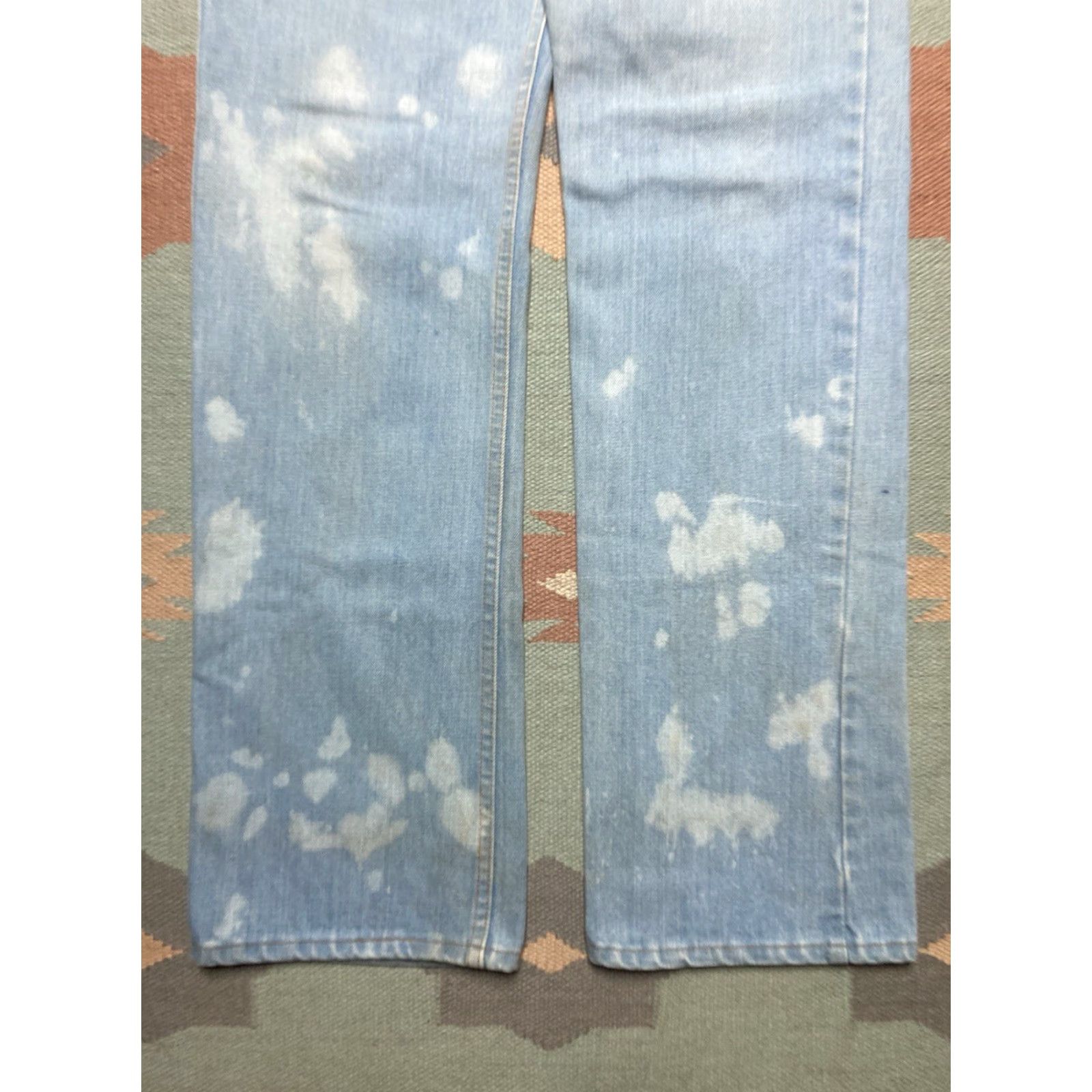 Denime VINTAGE 70s denim blue jeans bootcut flare faded light wash hippie 31x33 Mens Jeans Bootcut Hippie 70s Light Wash Blue Denim Size US 31 - 2 Thumbnail