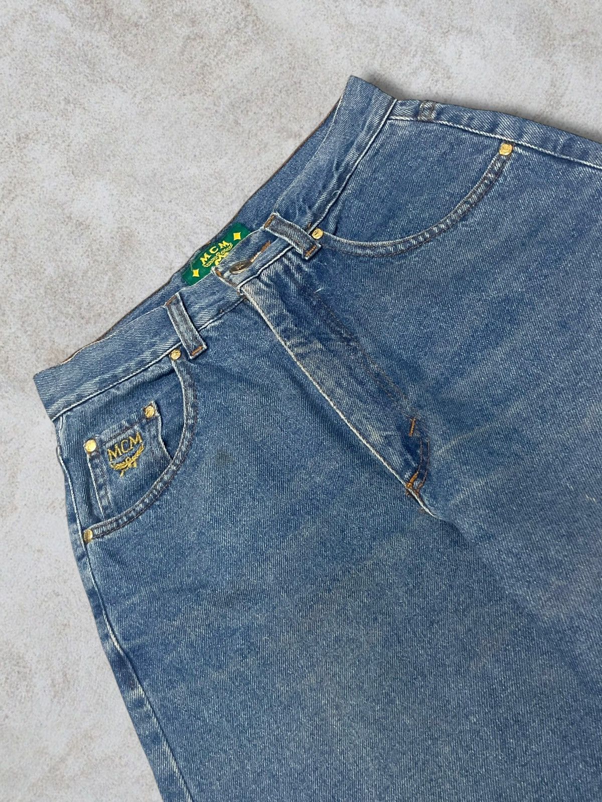 MCM MCM Embroidery Logo High Waist Gold Plate Button Blue Jeans Size 28" / US 6 / IT 42 - 3 Thumbnail