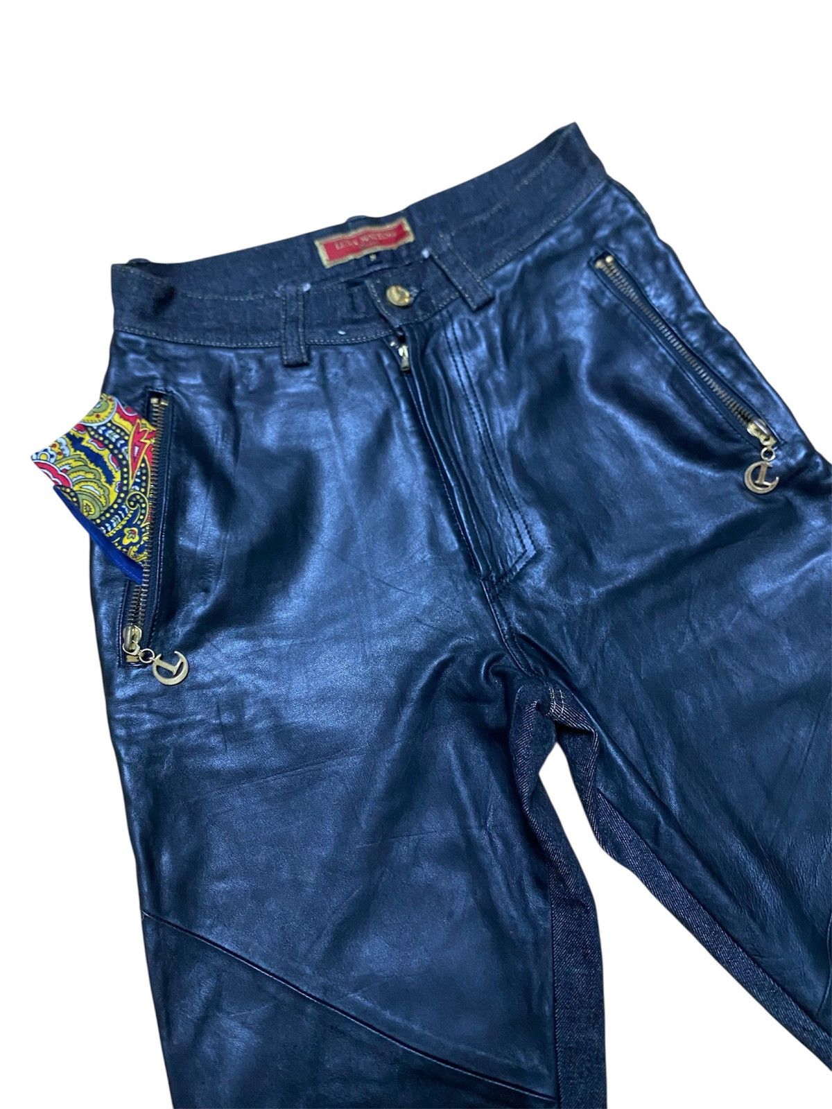 Other Vintage Luna Mattino Half Leather Jeans Size 27" / US 4 / IT 40 - 7 Thumbnail