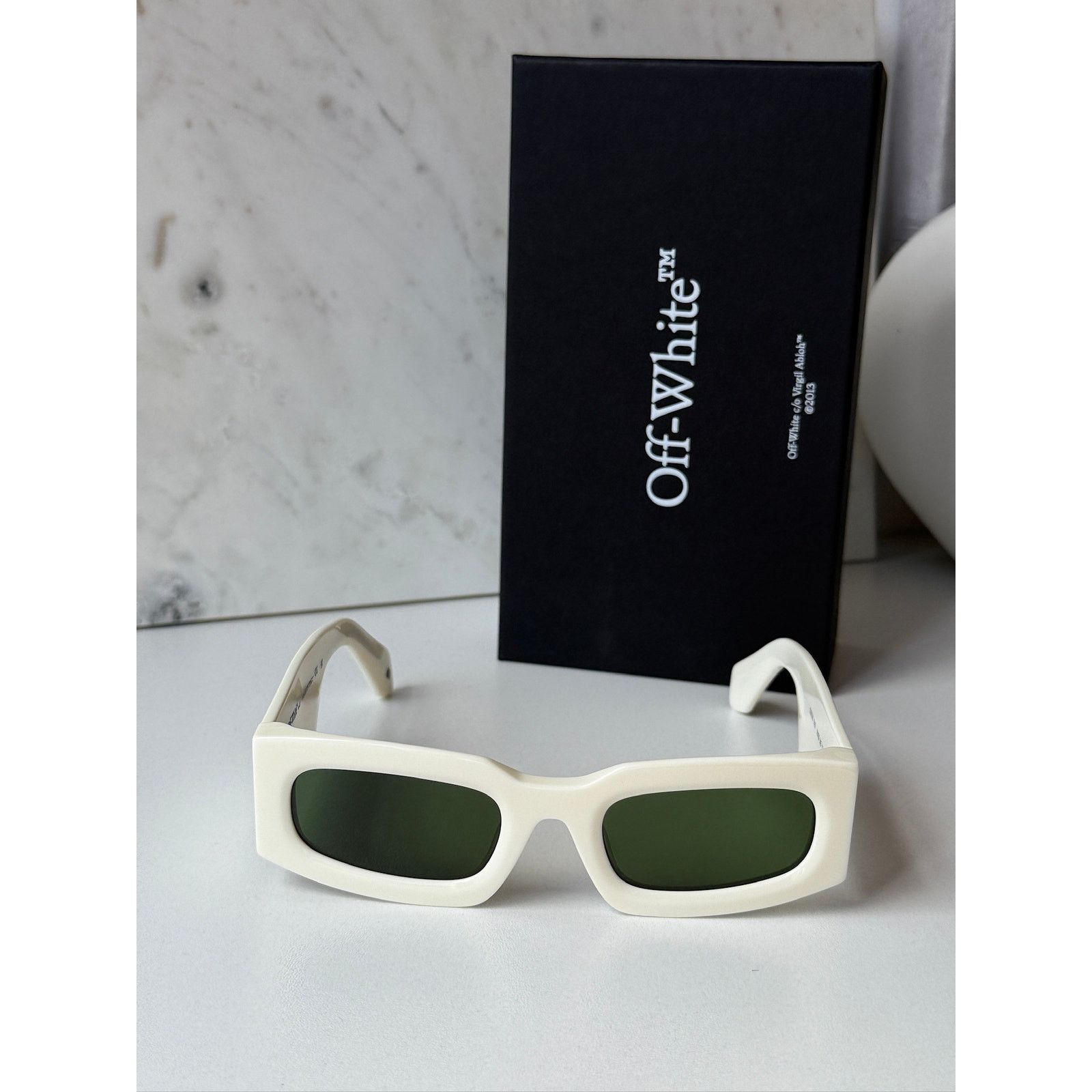 Off-White NEW Off White Cary White Rectangular Sunglasses Size ONE SIZE - 3 Thumbnail