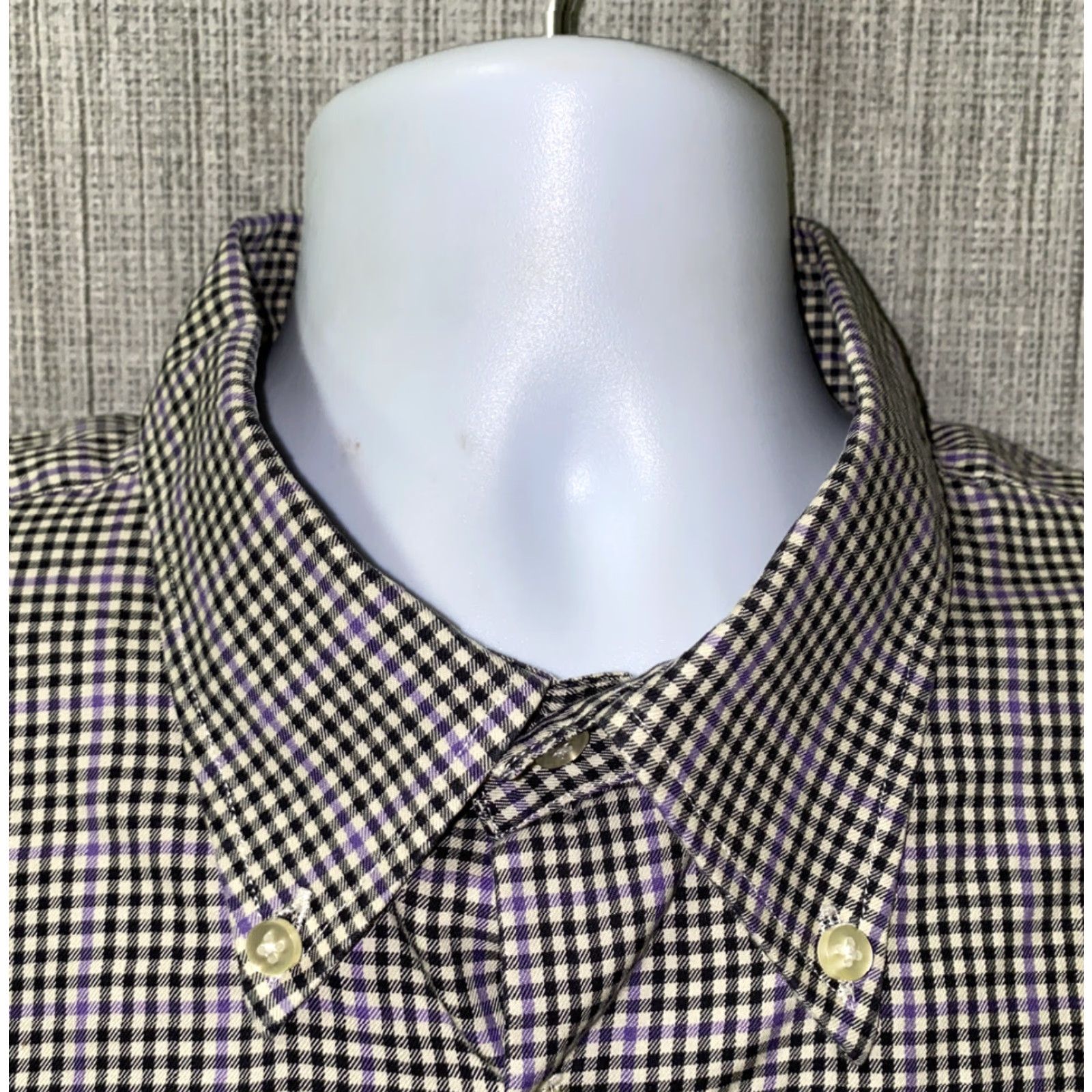 Peter Millar Peter Millar Mens Black/Purple Checkered Long Sleeve Button Front Shirt 2XL Size US XXL / EU 58 / 5 - 3 Thumbnail