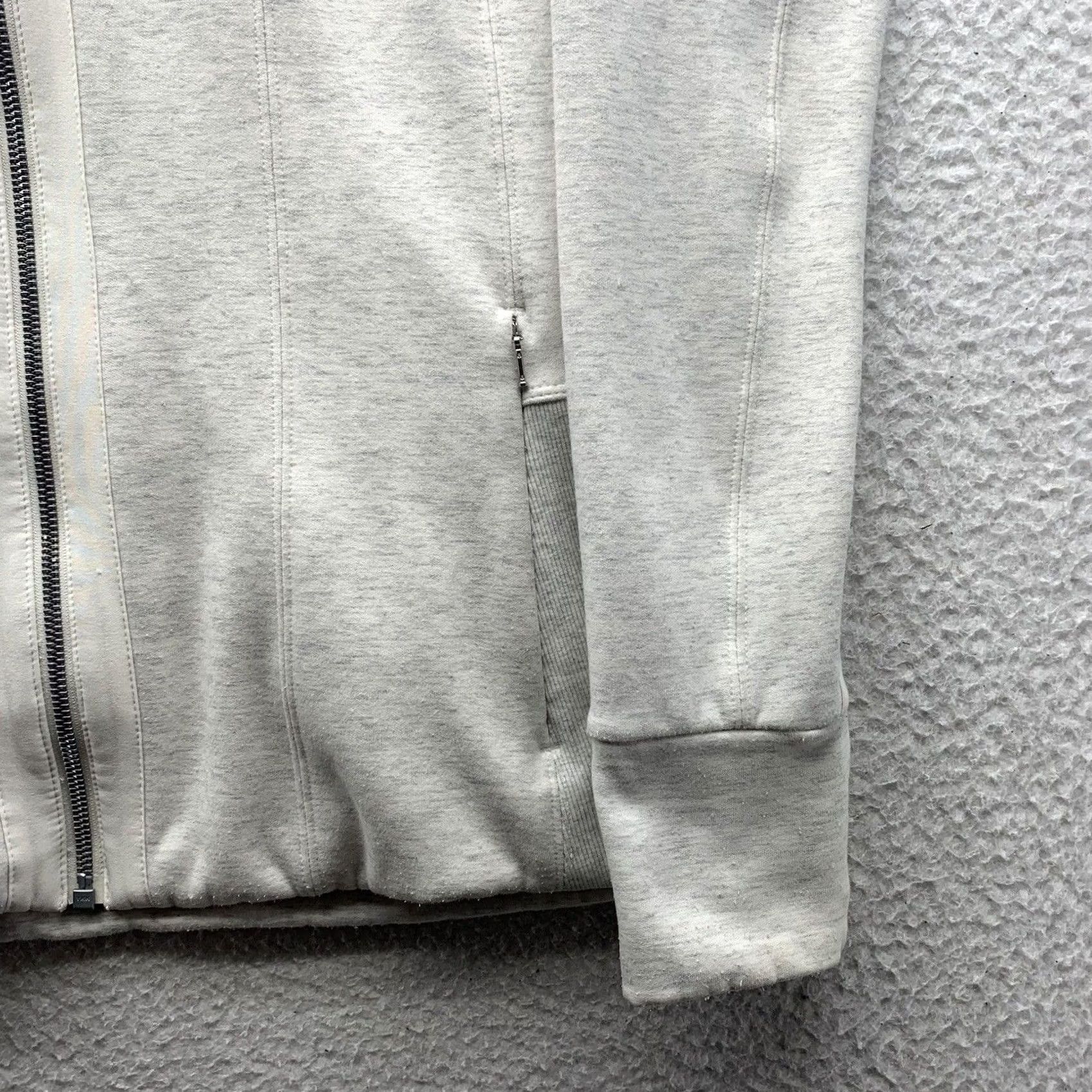 Athleta Athleta Jacket Womens L Faux Fur Lined Full Zip Pockets Hooded Ivory Size L / US 10 / IT 46 - 2 Thumbnail