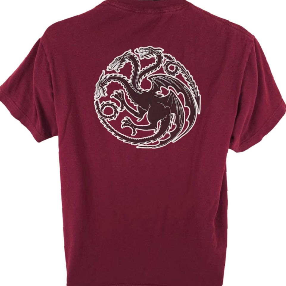Vintage Game Of Thrones T Shirt Mens Large Red TV Series House Targaryen Size US L / EU 52-54 / 3 - 4 Thumbnail
