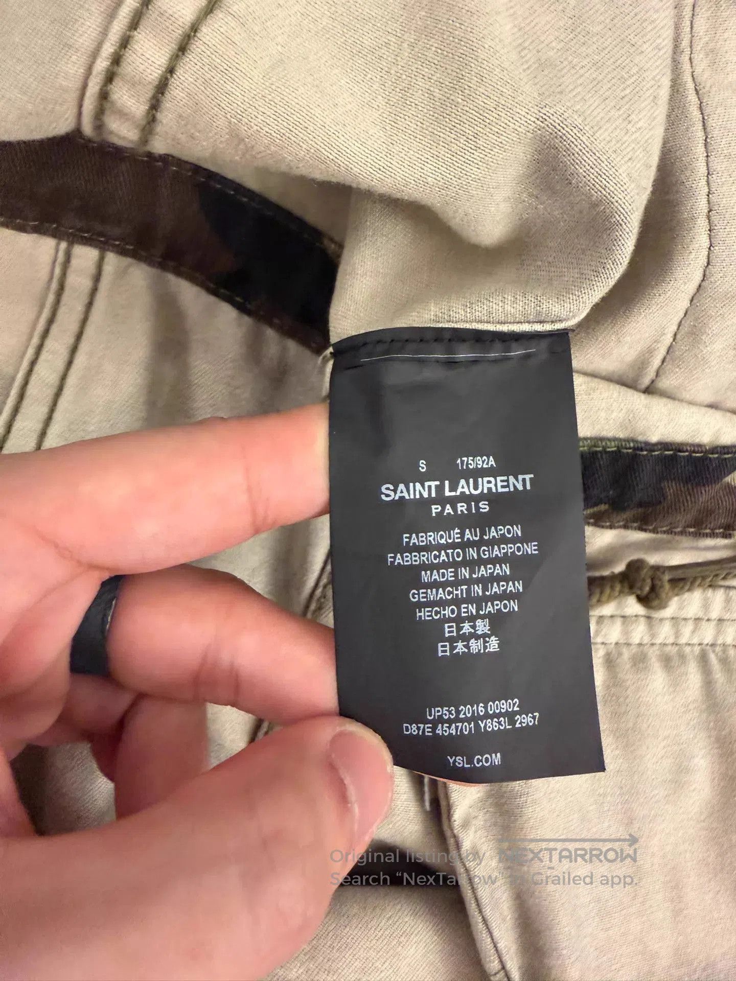 Saint Laurent Paris Camouflage Jacket with 'LOVE' Embroidered Back Patch. Size US S / EU 44-46 / 1 - 6 Thumbnail