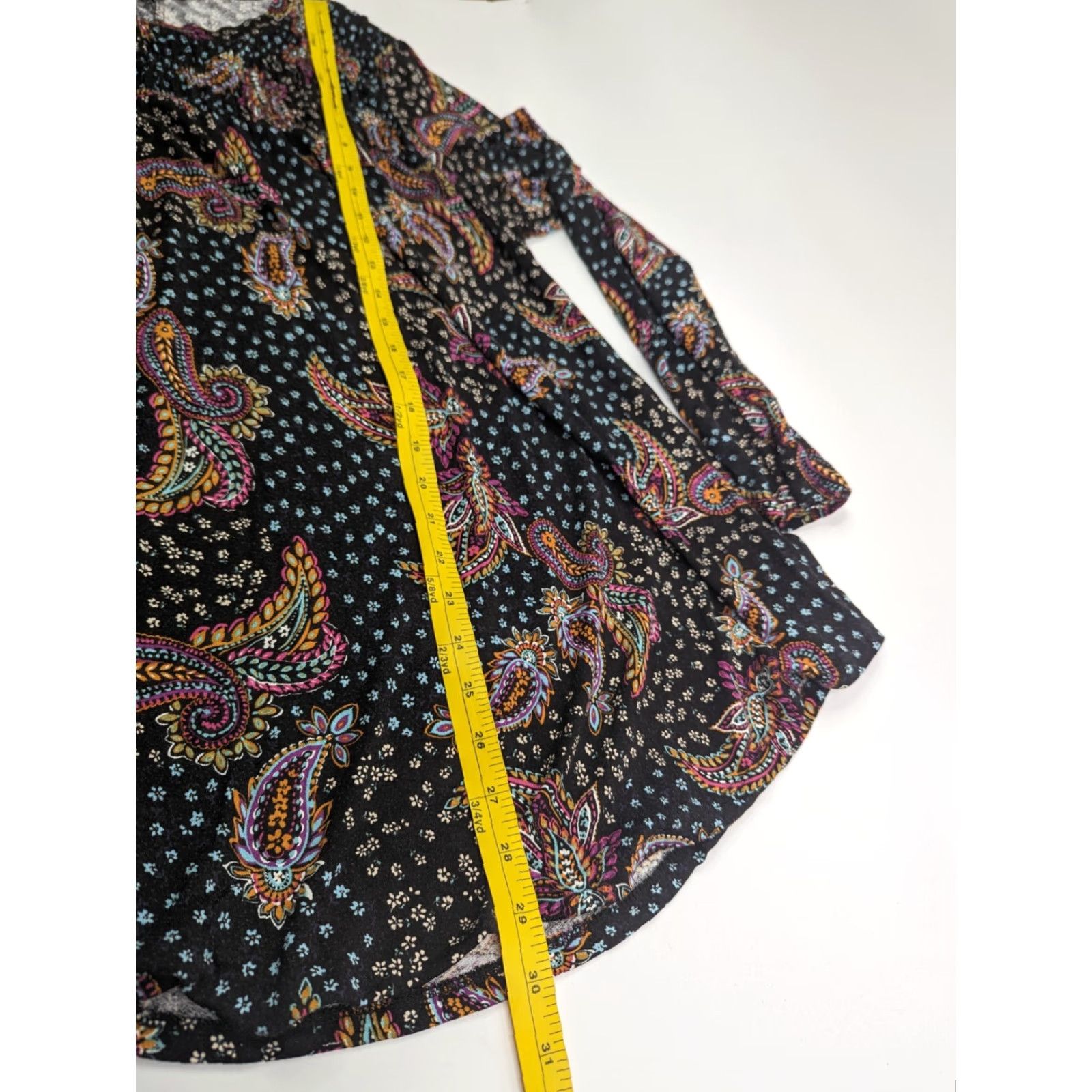 Vintage Lane Bryant Blouse Shirt Pullover Long Sleeve Black Floral Rayon 10/12 Women Regular Chiffon Paisley Basic Size L / US 10 / IT 46 - 6 Thumbnail
