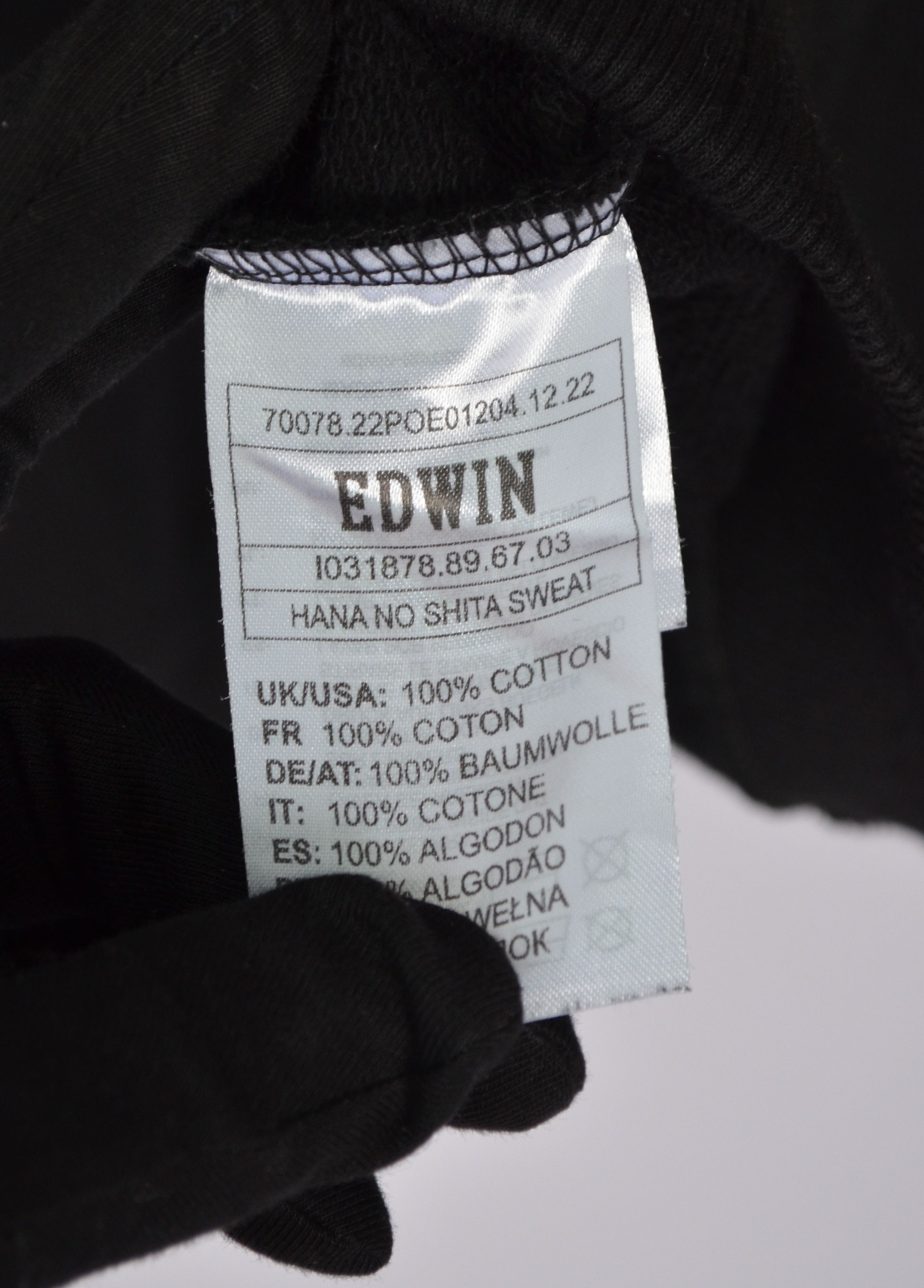 Edwin EDWIN Hana No Shita Mens Sweatshirt Black Size S P2P 22'8" Size US S / EU 44-46 / 1 - 16 Thumbnail