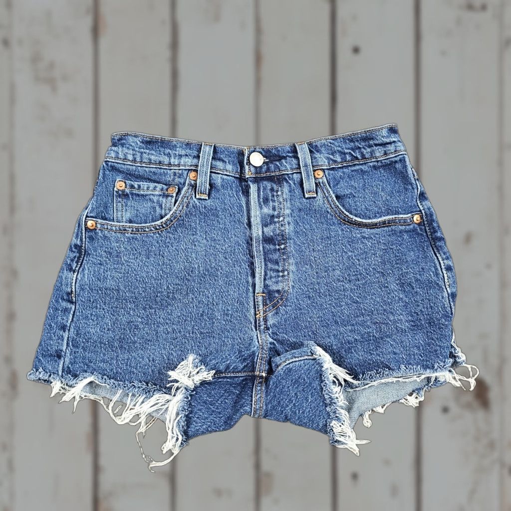 Levi's VINTAGE Levi's 501 Shorts Womens Medium Blue Denim Cut-Off 24" Waist Casual Size 24" / US 00 / IT 34 - 1 Thumbnail