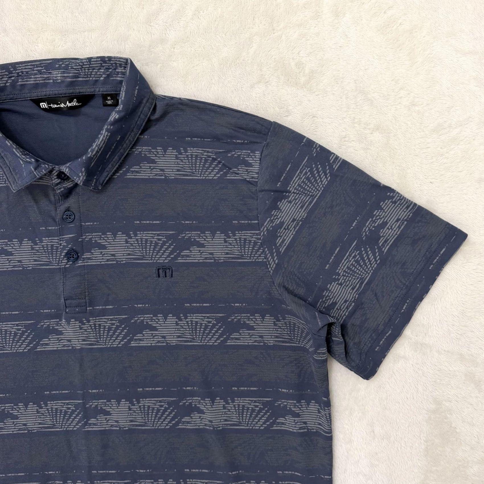 TravisMathew Travis Mathew Polo Shirt Mens XL Blue Stripe Pima Cotton Golf Performance Shirt Size US XL / EU 56 / 4 - 3 Thumbnail