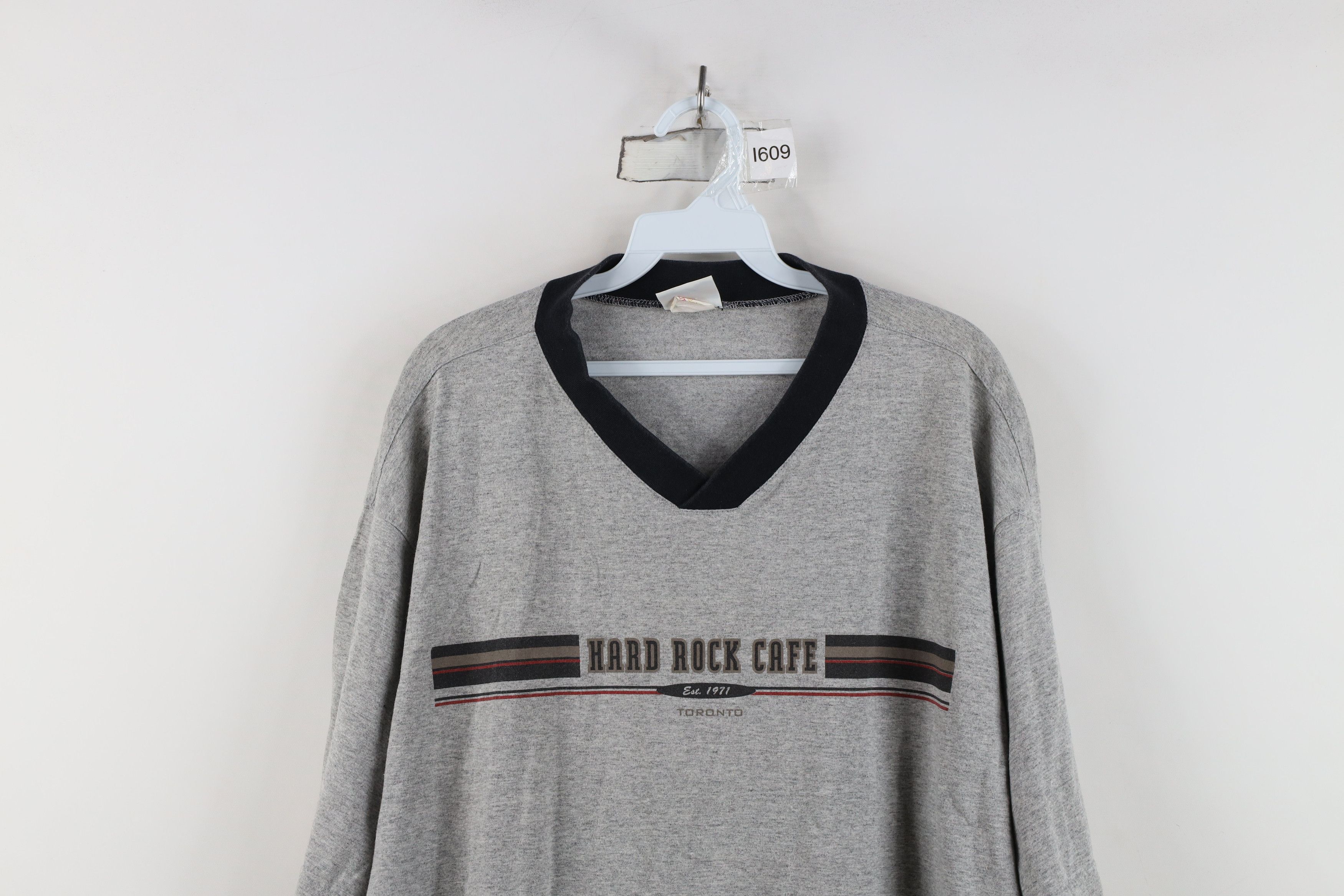 Hard Rock Cafe Vintage 90s Hard Rock Cafe Toronto Canada V-Neck T-Shirt Size US XL / EU 56 / 4 - 2 Thumbnail