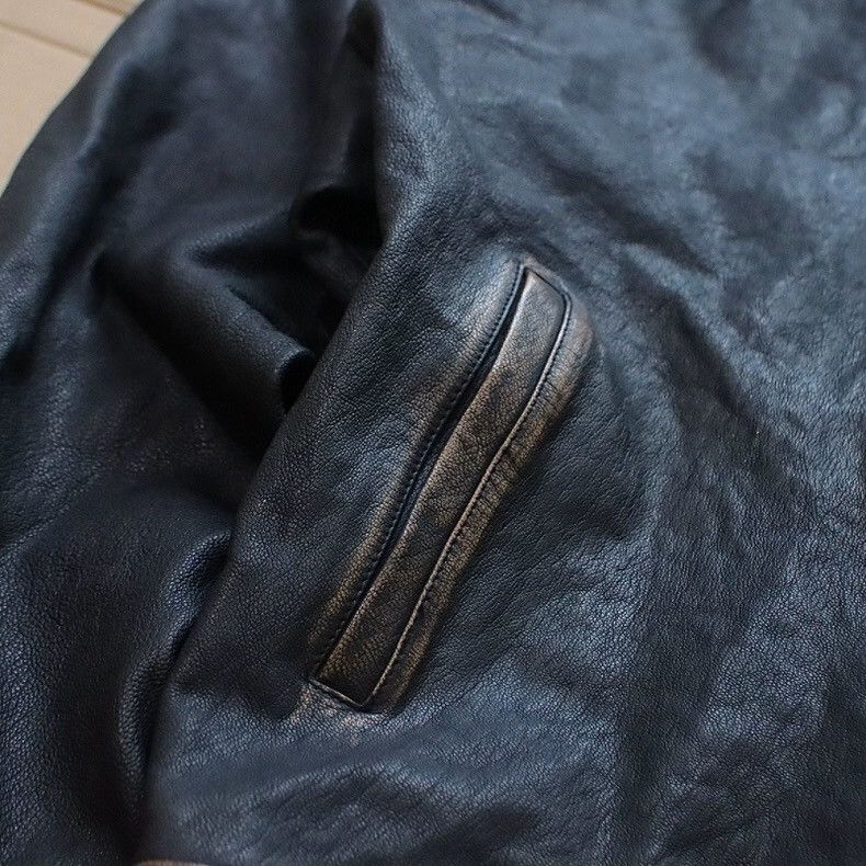 Beams Plus Beams Distressed leather zip jacket Size US L / EU 52-54 / 3 - 10 Thumbnail